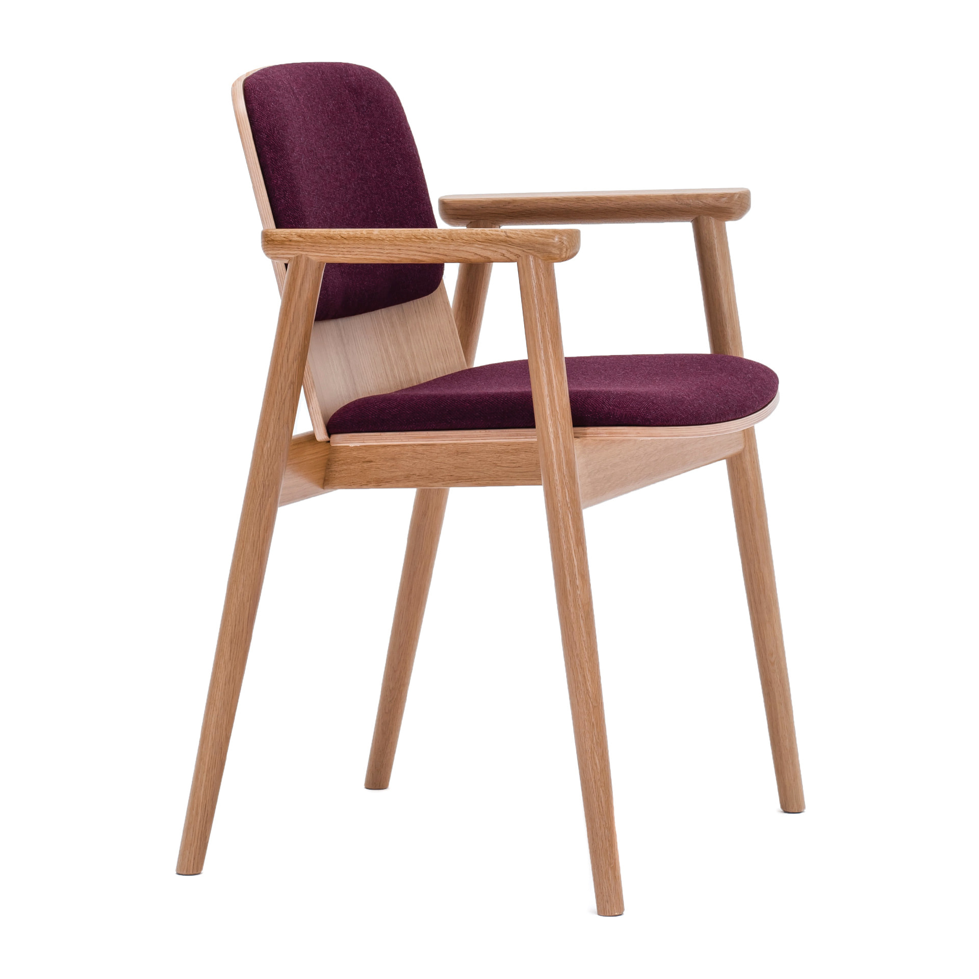 Armchair in beech or oak