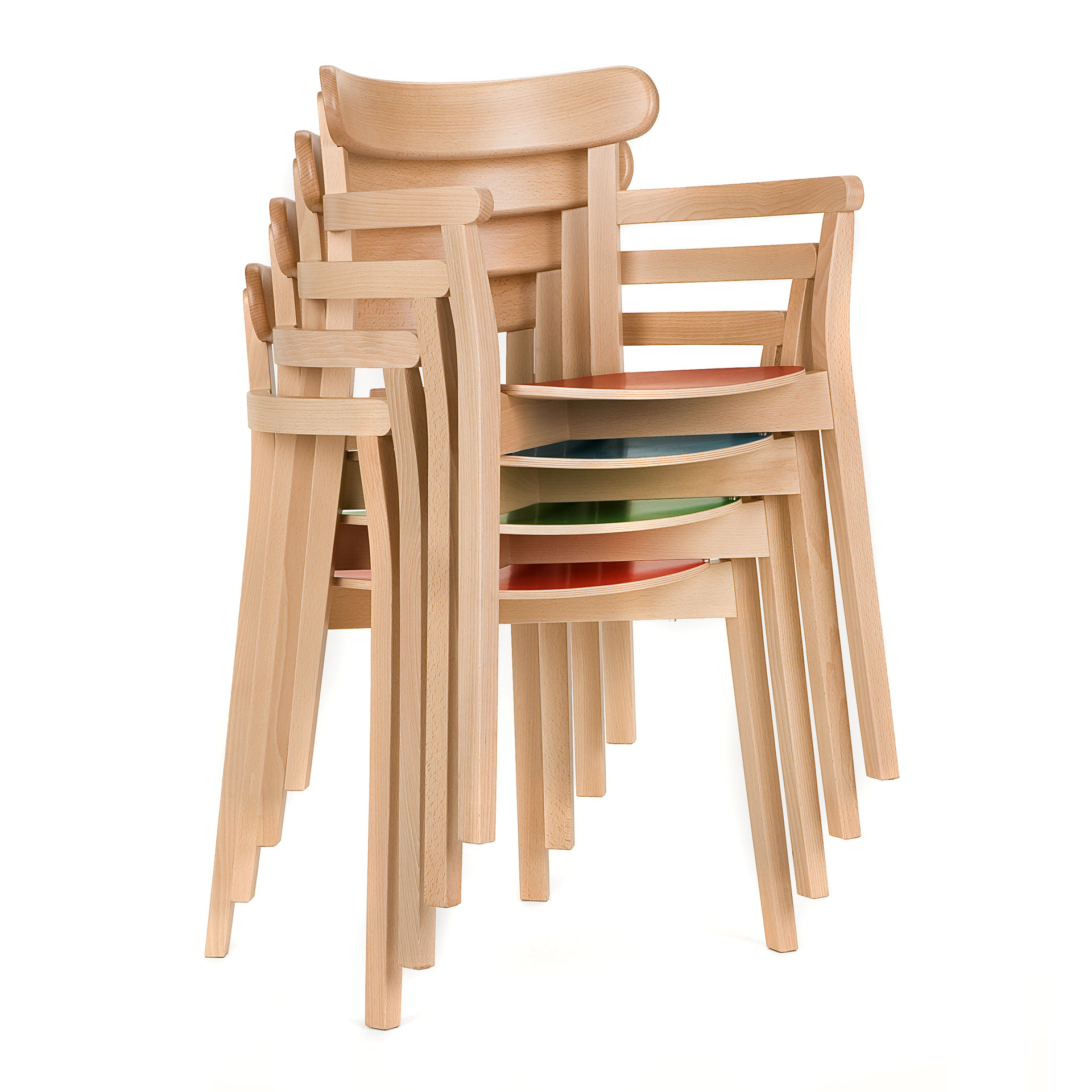 Wooden armchair with solid or upholstered seat B-4420 Icho