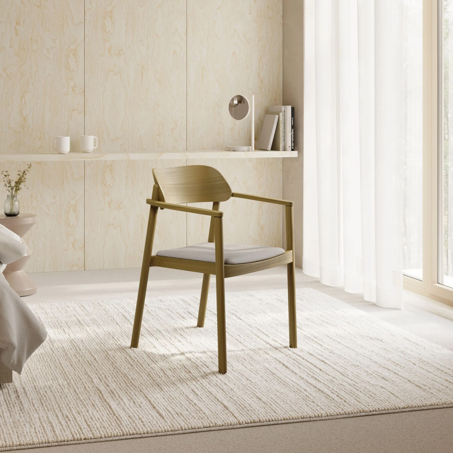 Wooden armchair with solid or upholstered seat B-4590 Nimm