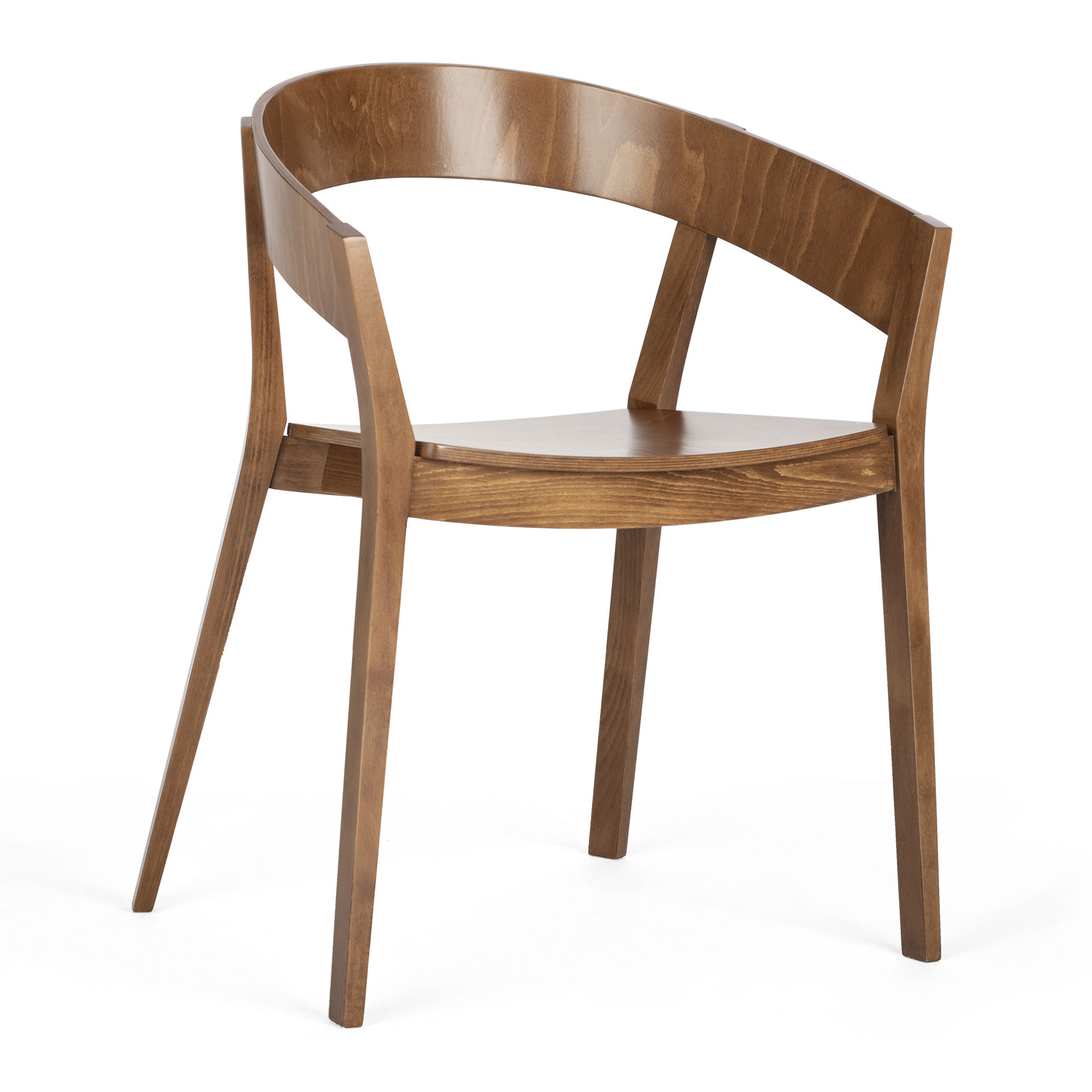 Wooden armchair with padded seat