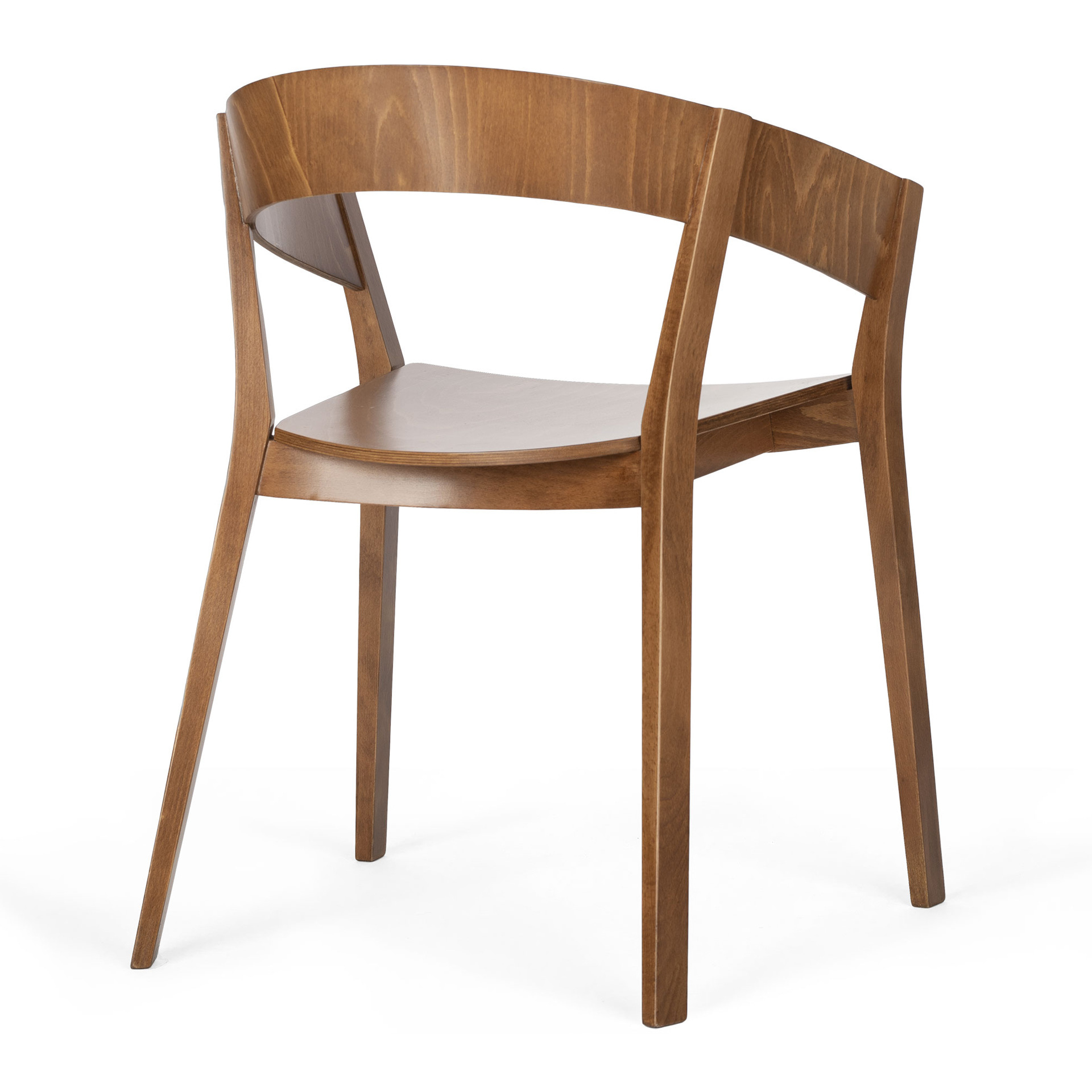 Wooden armchair with solid or padded seat B-4800 Archer