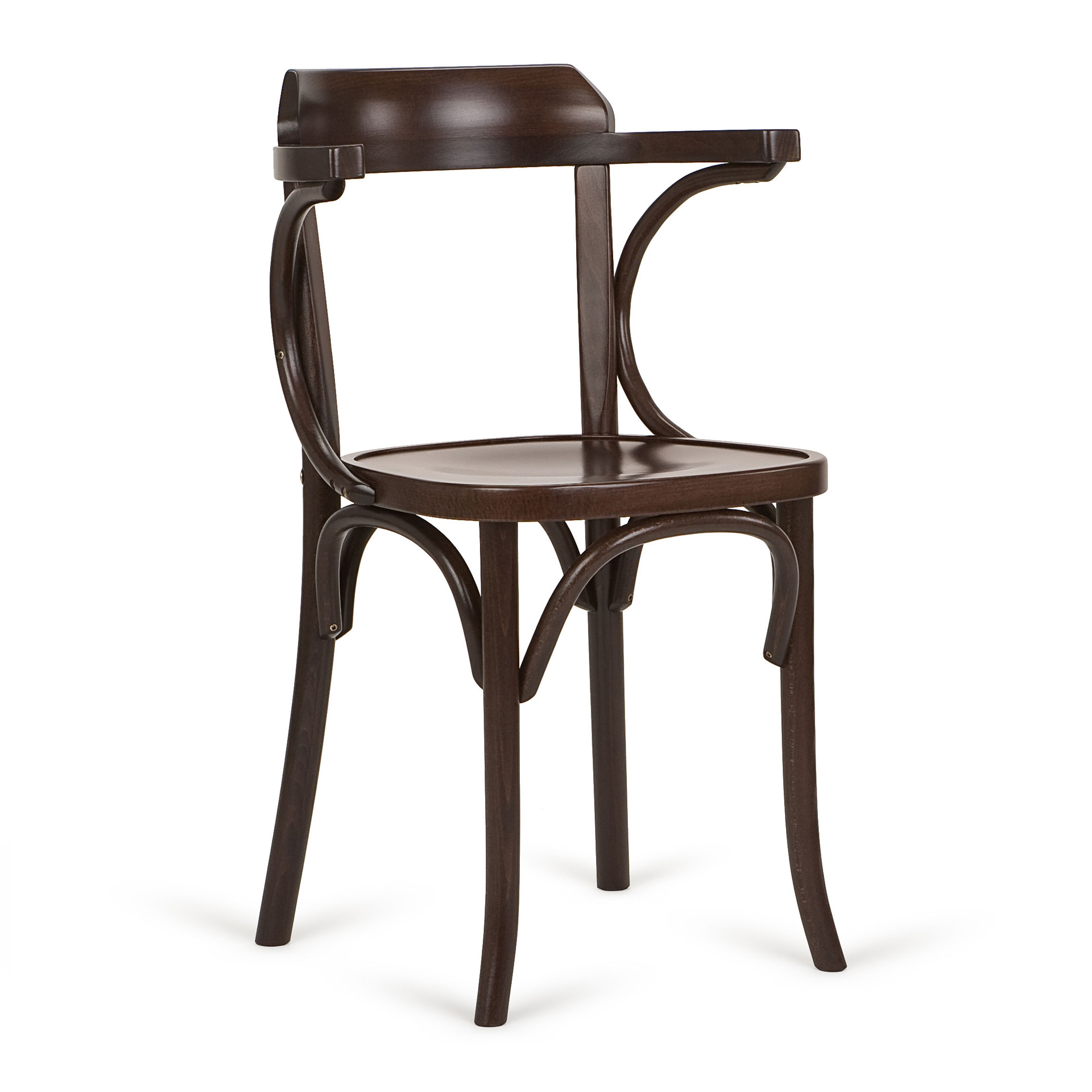 Vintage wooden chair with armrests