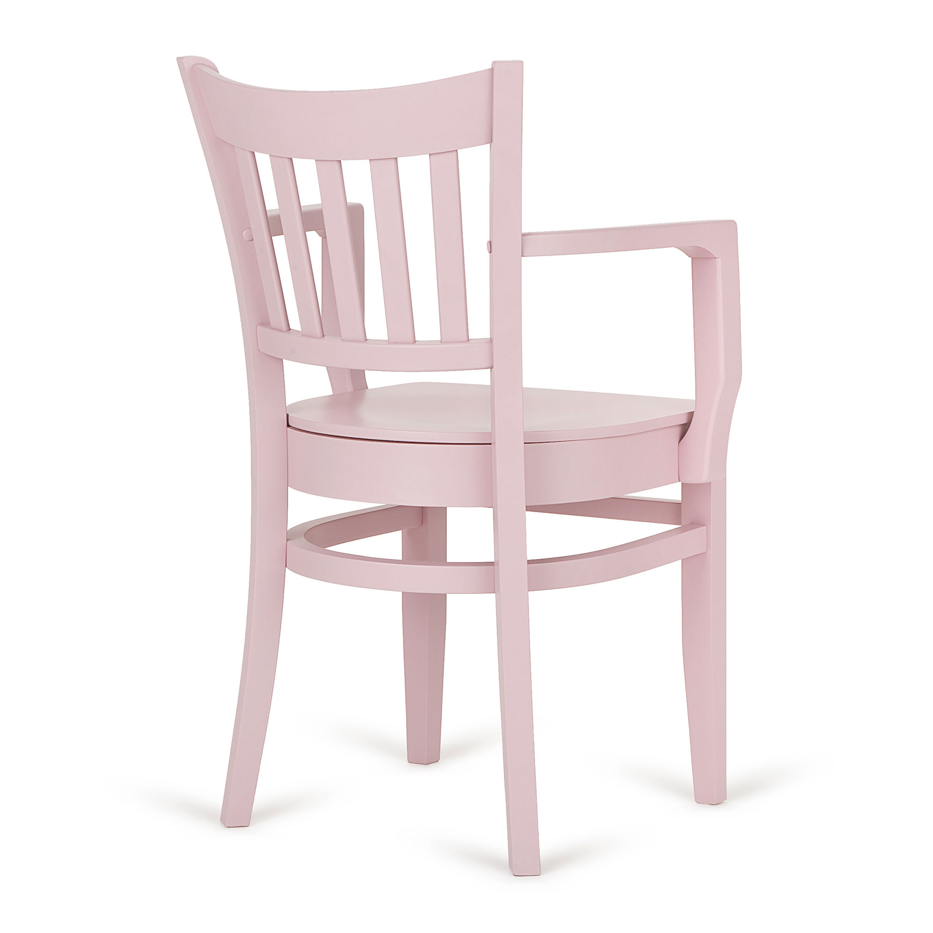 Vertical slat back wooden armchair with solid or padded seat B-5210