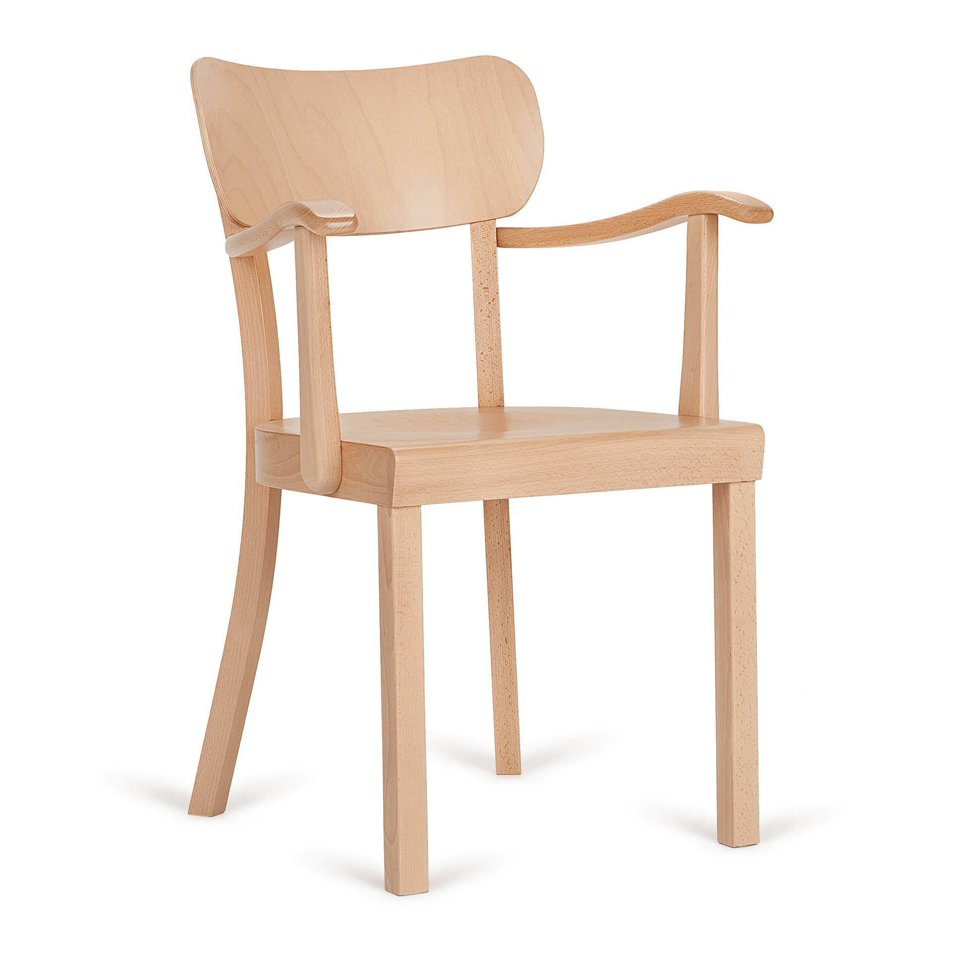 Wooden armchair with solid or padded seat