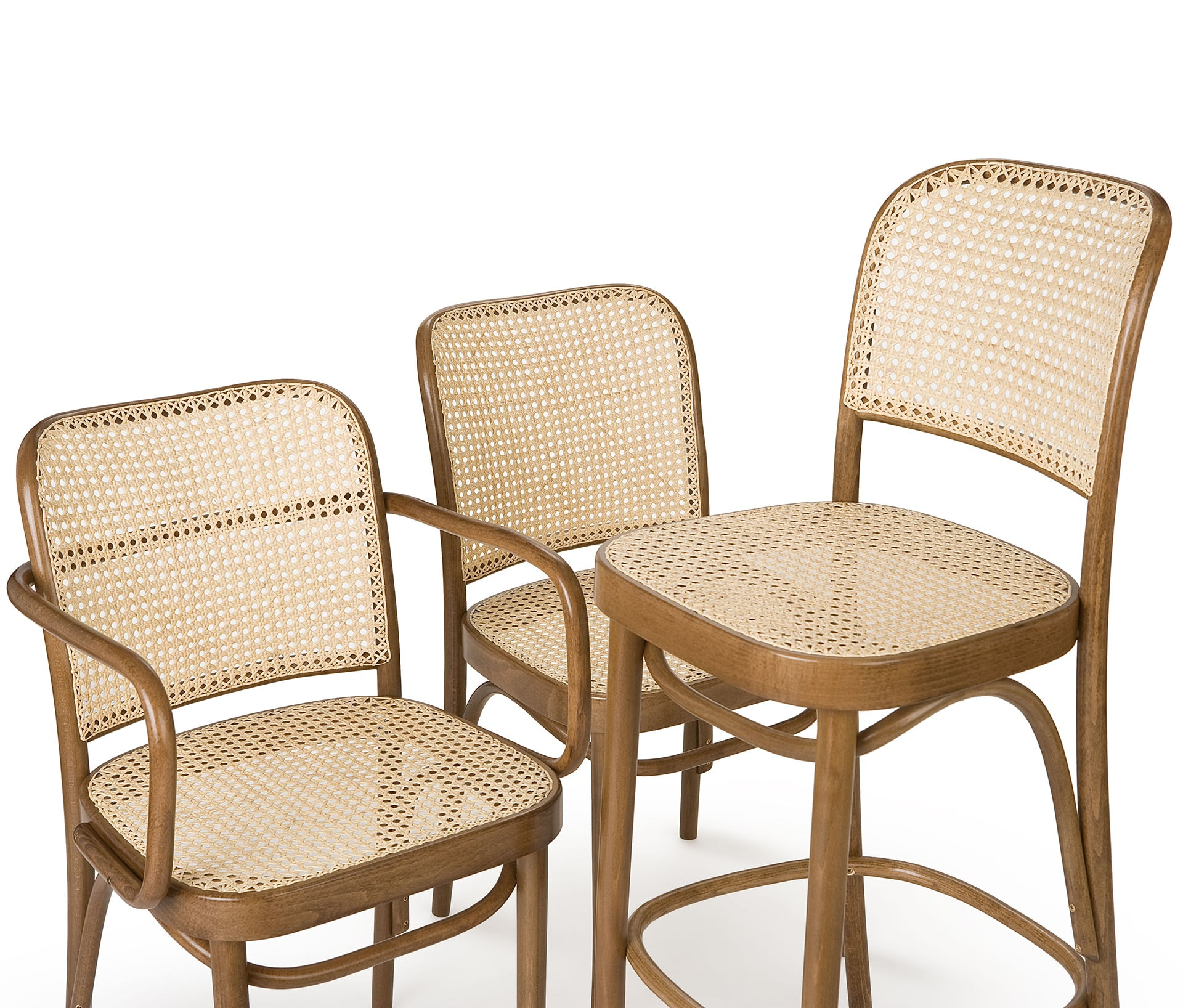 Bentwood armchair with hand made cane back and seat B-8110 CS