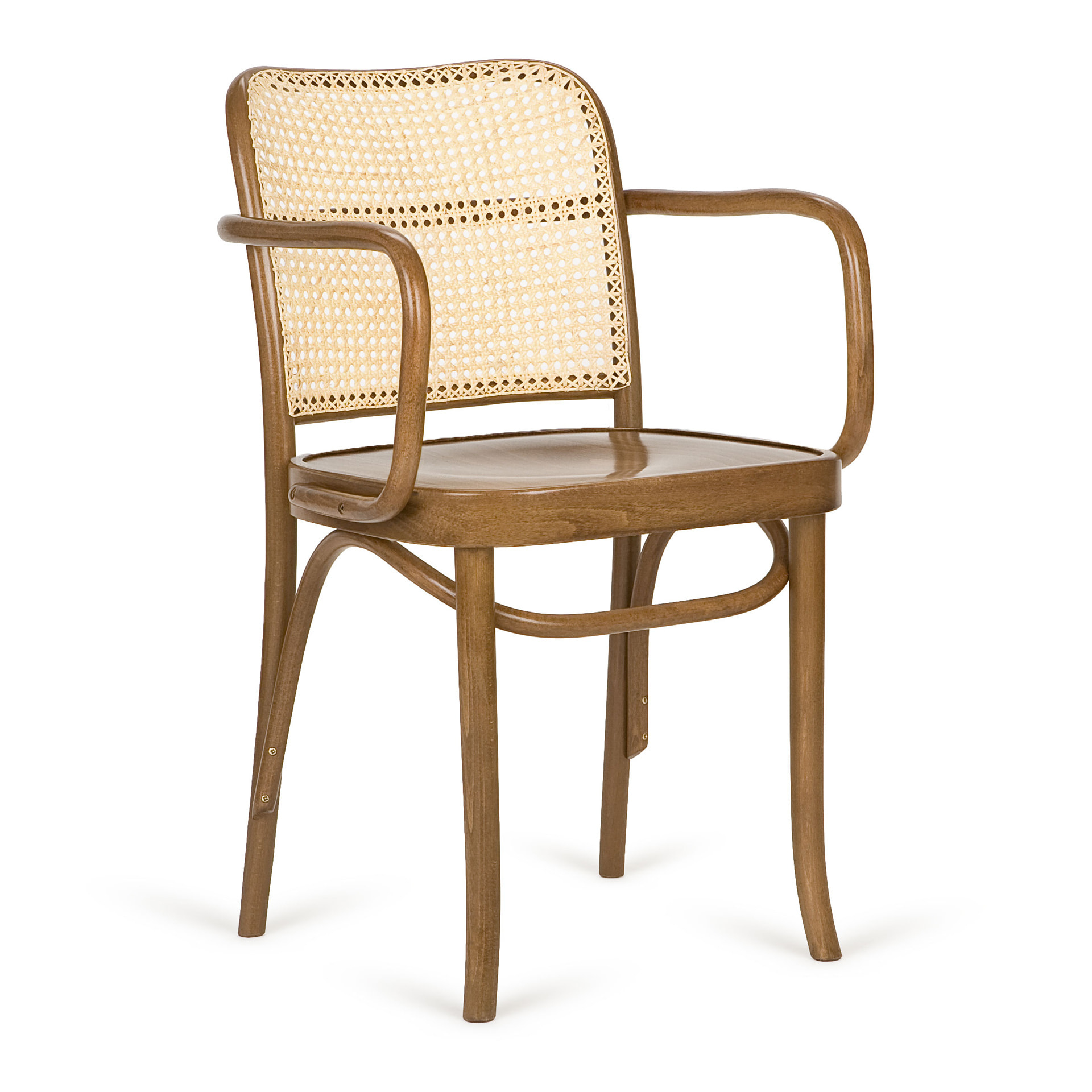 Bentwood armchair with woven back