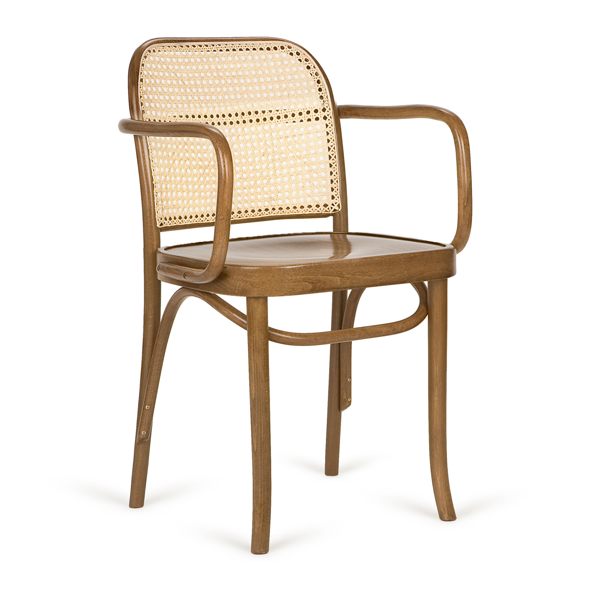 Bentwood armchair with woven back