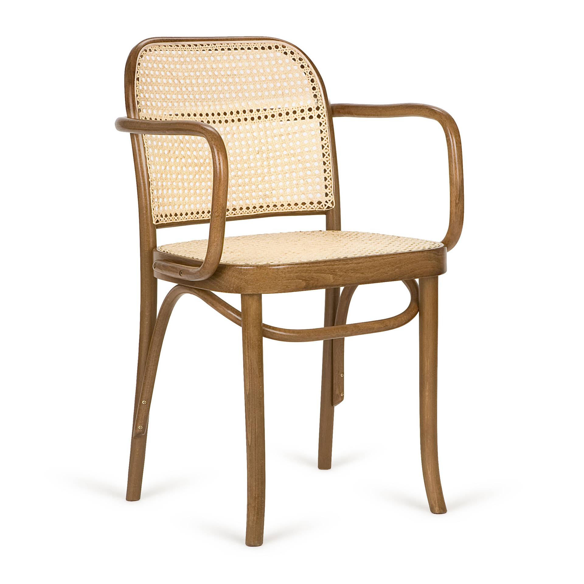 Bentwood armchair with woven back and seat