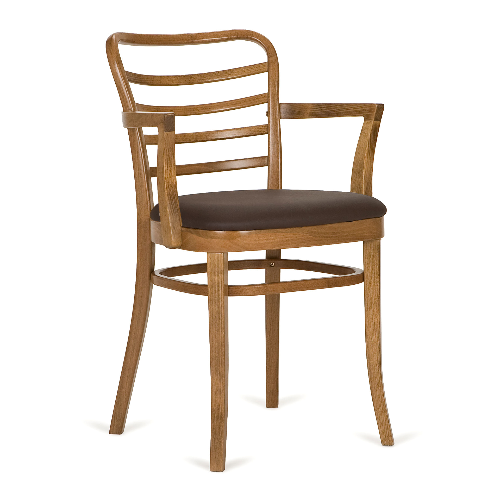 Wooden ladder back chair with armrests B-8291