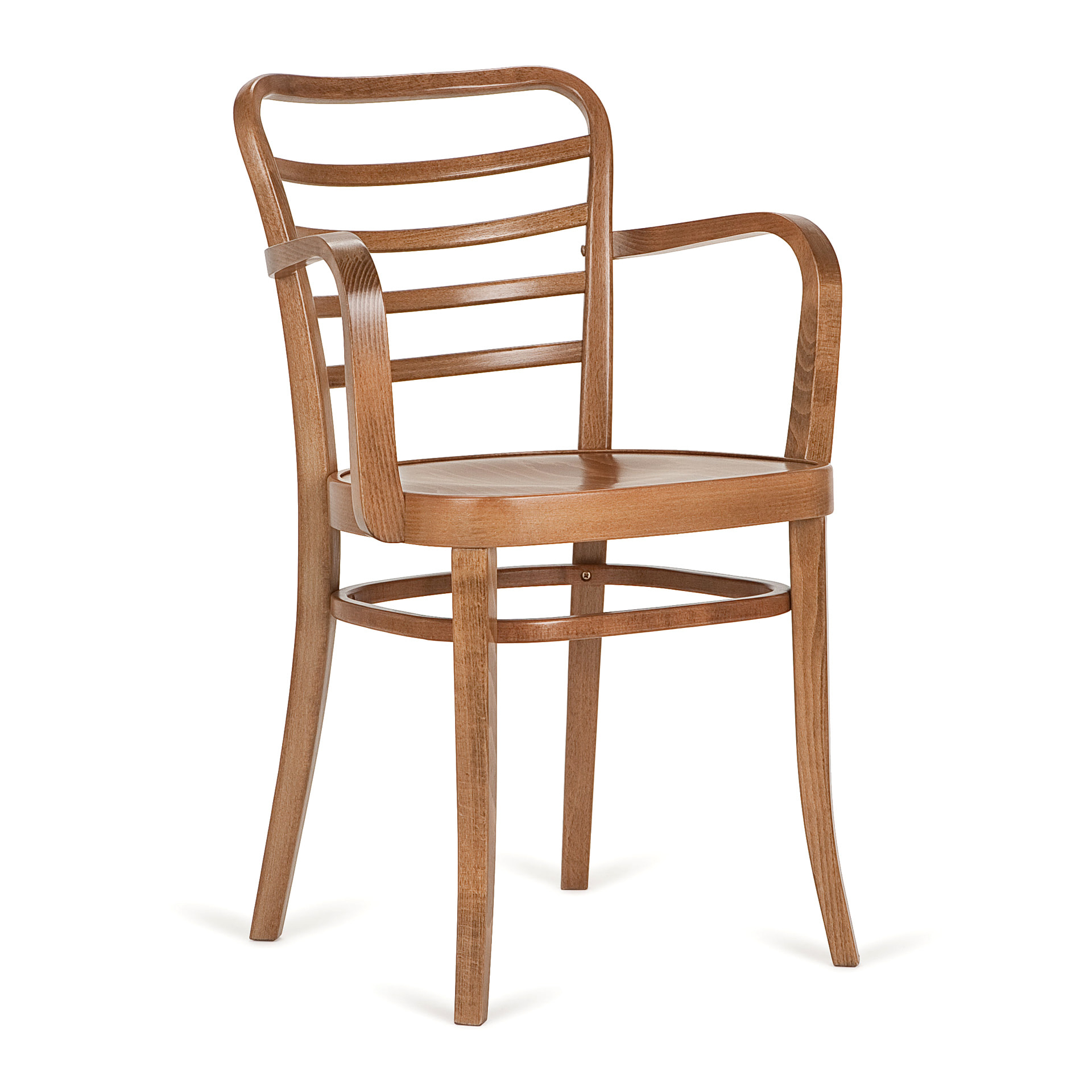 Ladder back wooden armchair