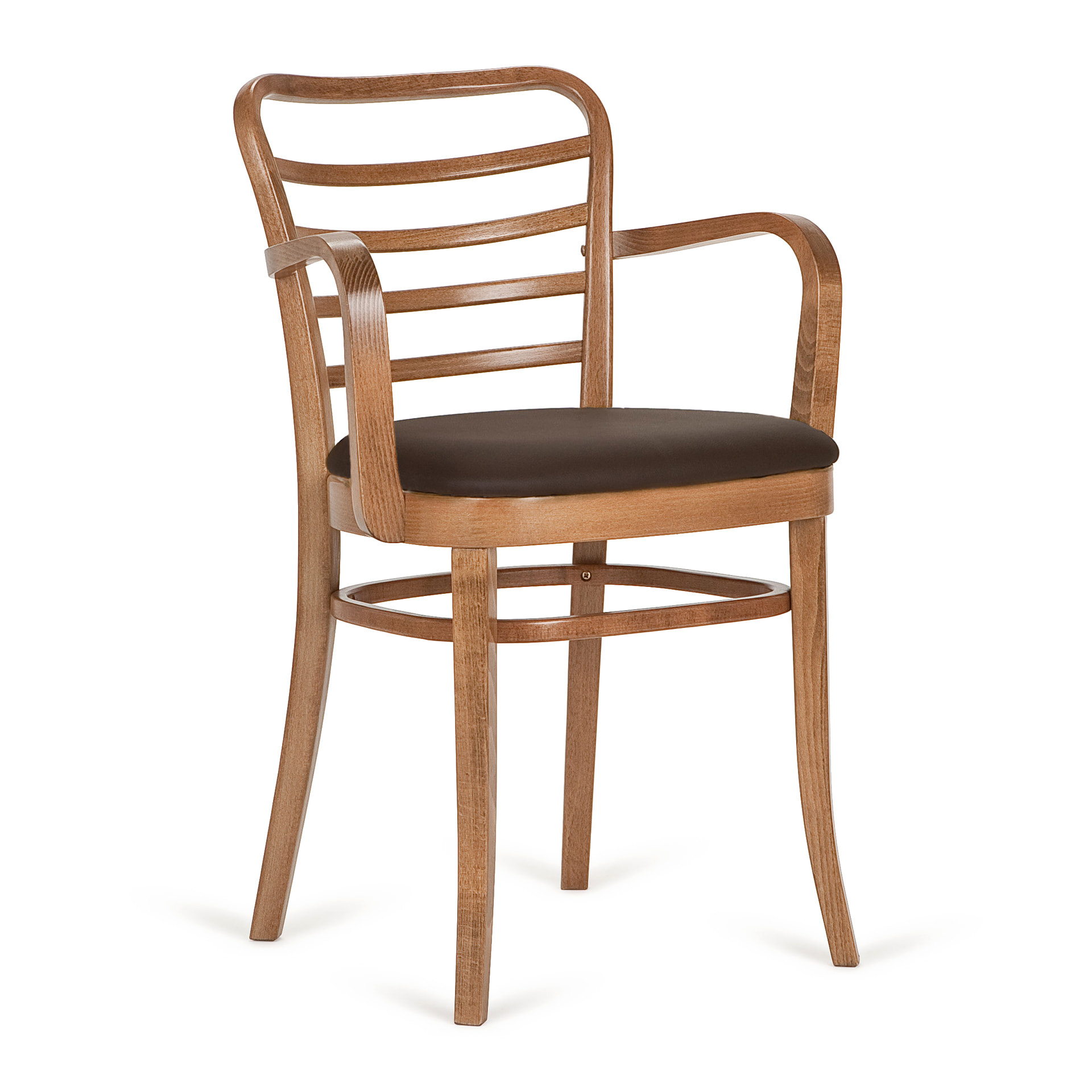 Beechwood ladder back chair with armrests B-8292