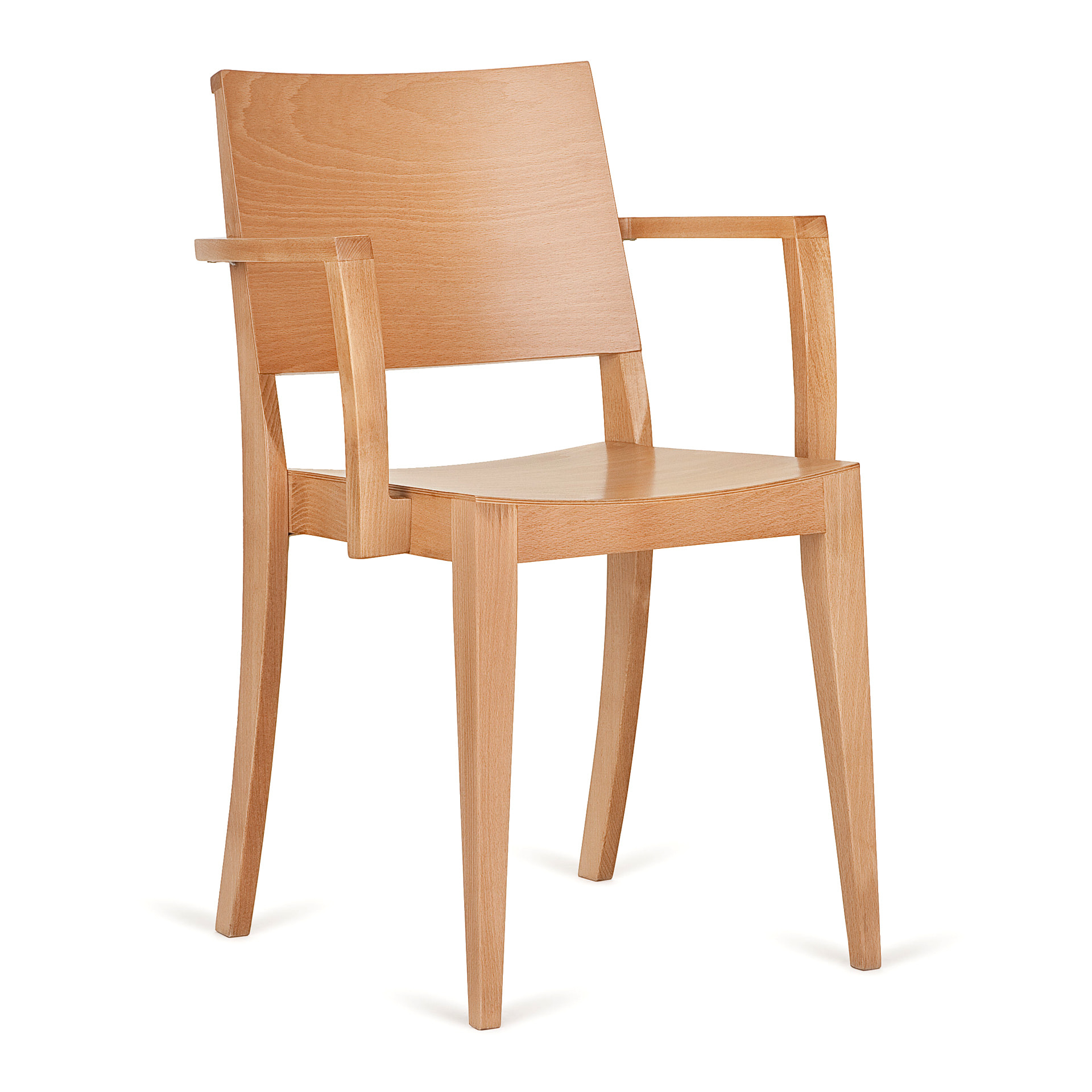 Solid wood chair with armrests and solid seat B-9231