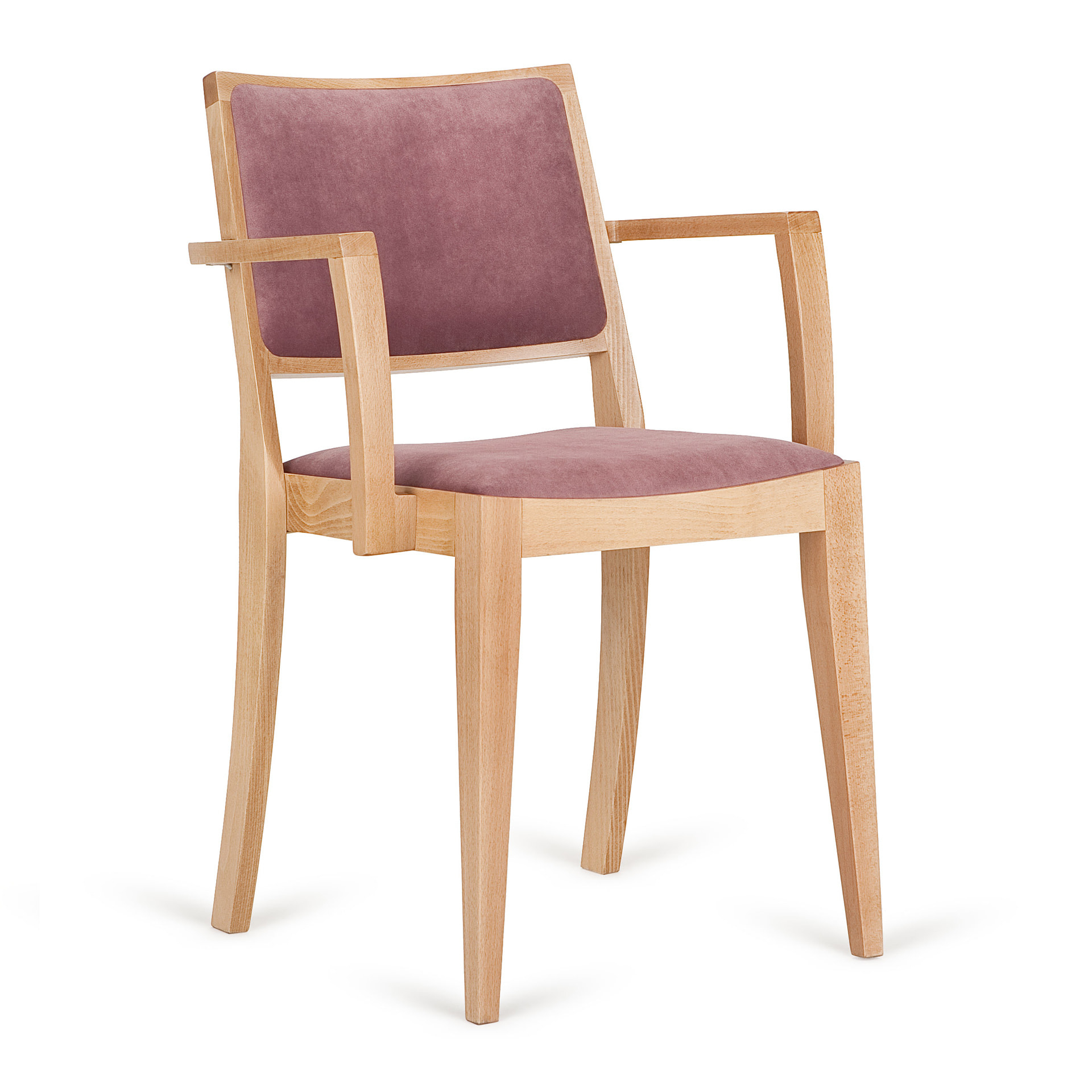 Beech upholstered stackable armchair B-9490