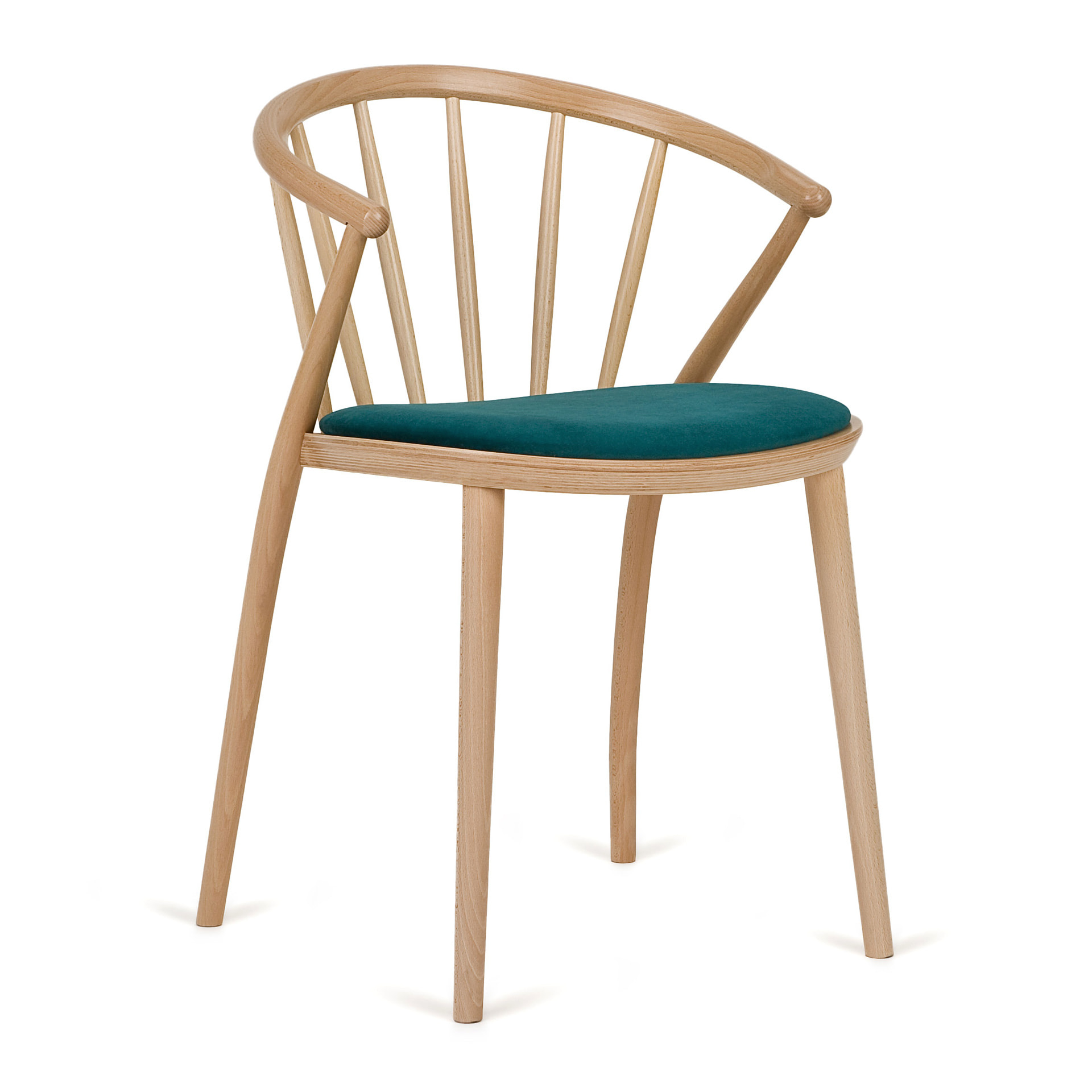 Armchair with vertical slat back