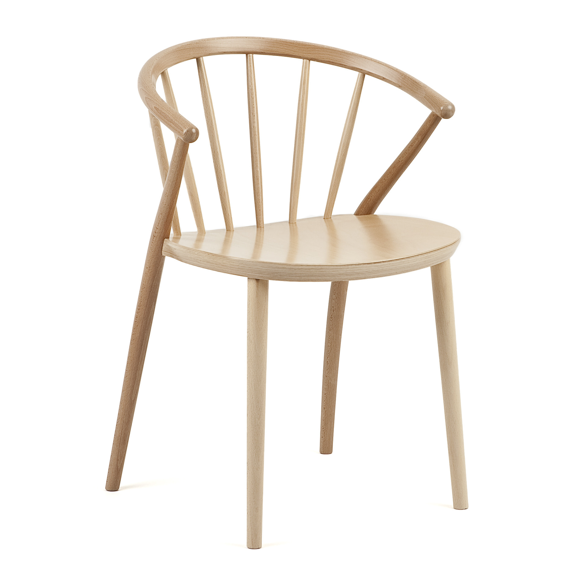 Wooden armchair with vertical slat back B-9820 Sudoku