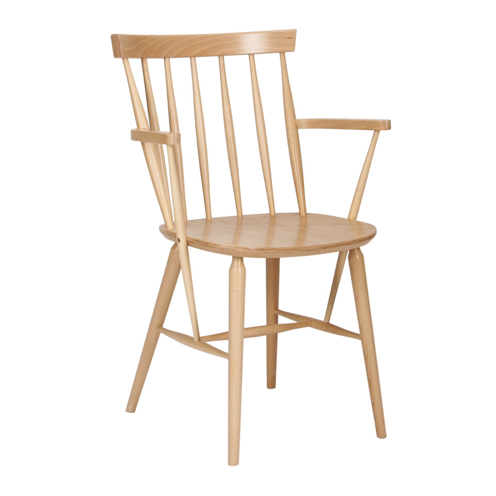 Wooden armchair with vertical slat back B-9850 Antilla