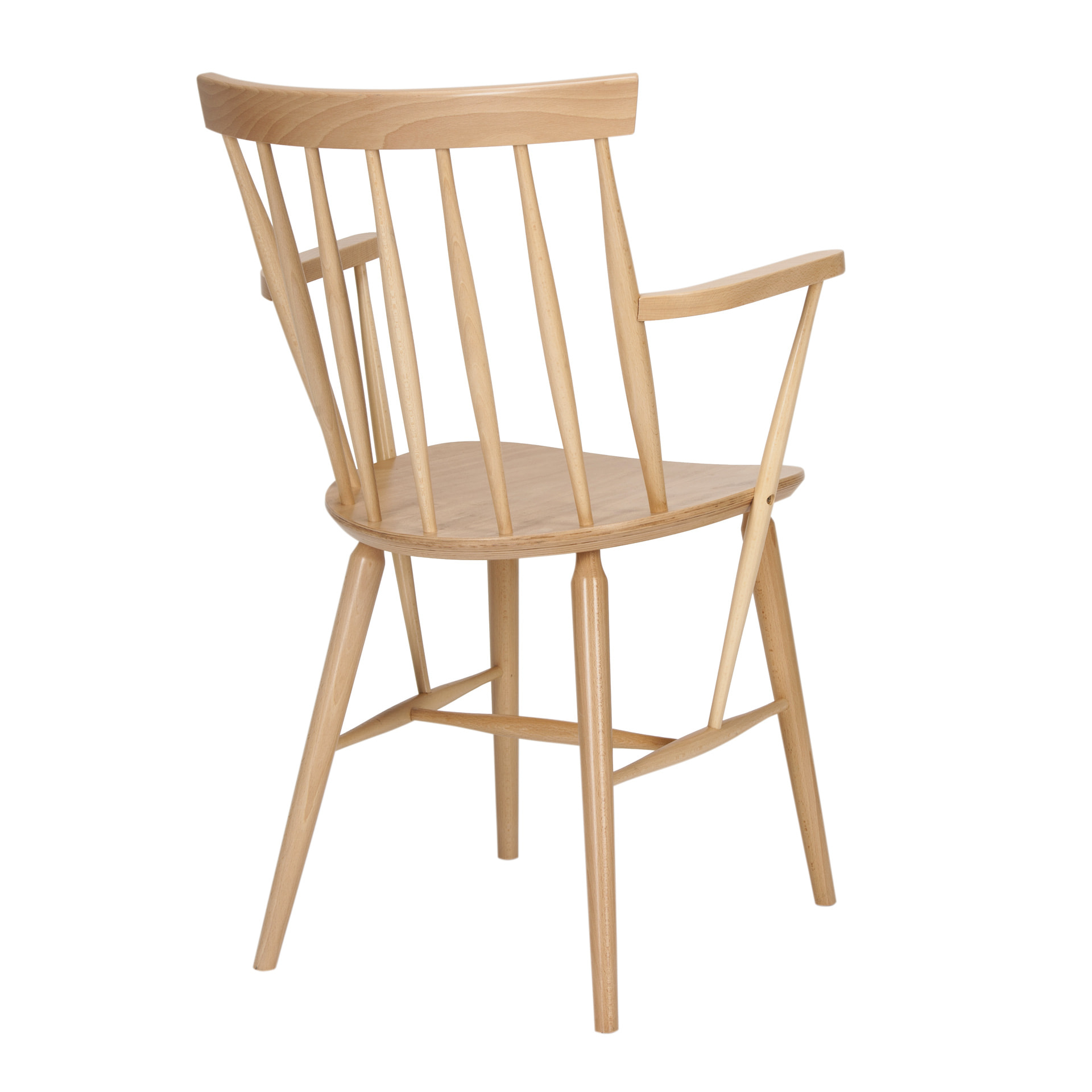 Wooden armchair with vertical slat back B-9850 Antilla