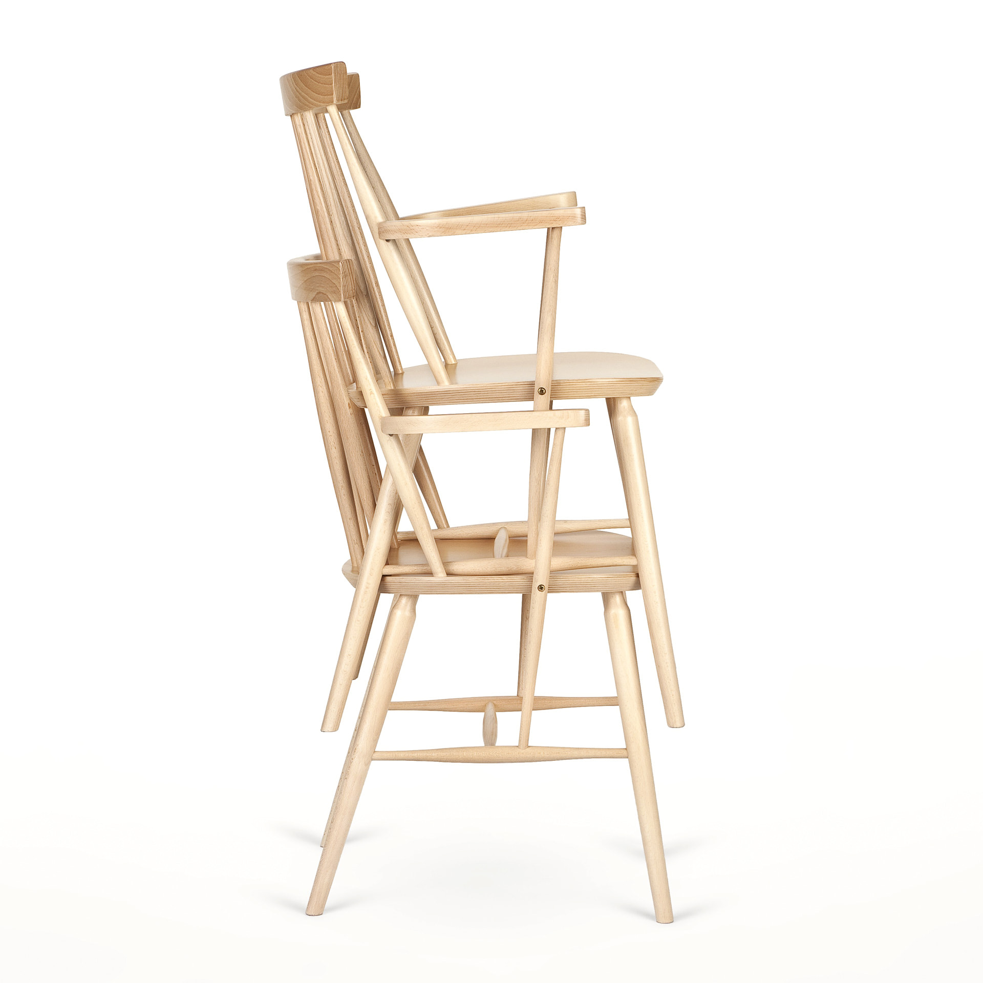 Wooden armchair with vertical slat back B-9850 Antilla