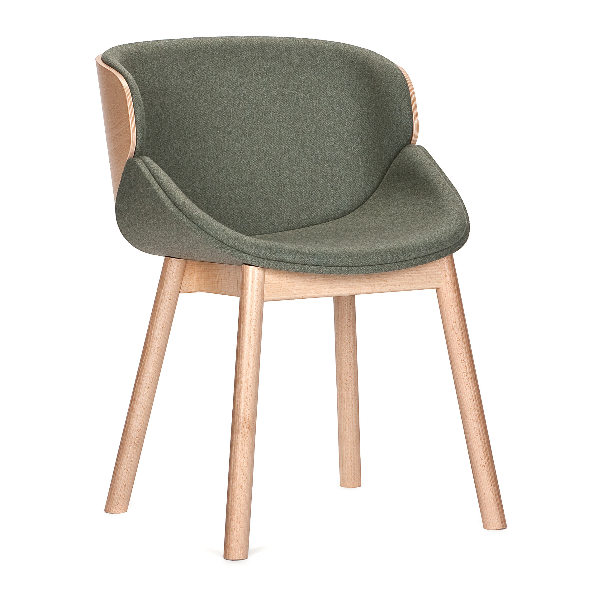 Upholstered wooden chair with armrests B-Aria W