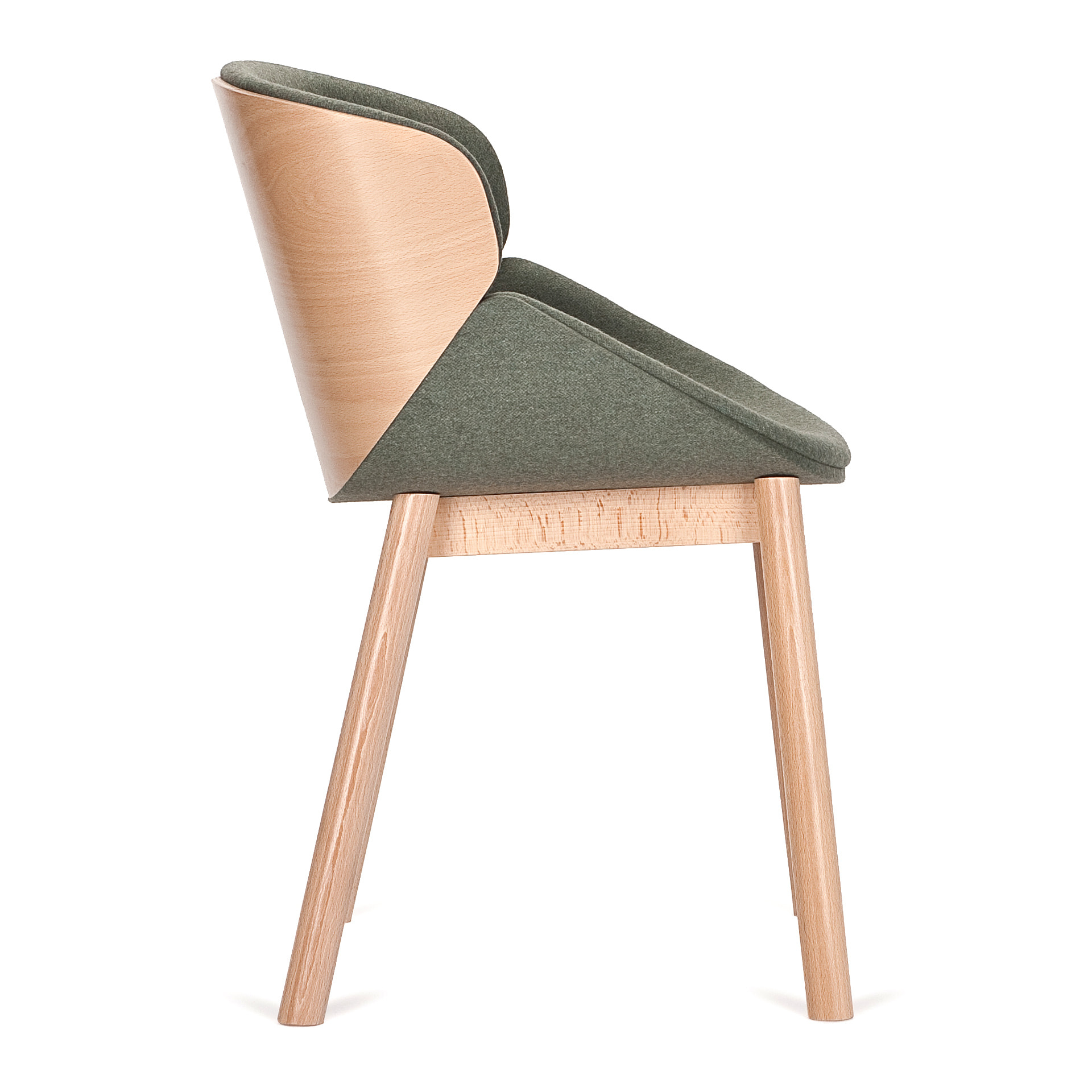 Upholstered wooden chair with armrests B-Aria W
