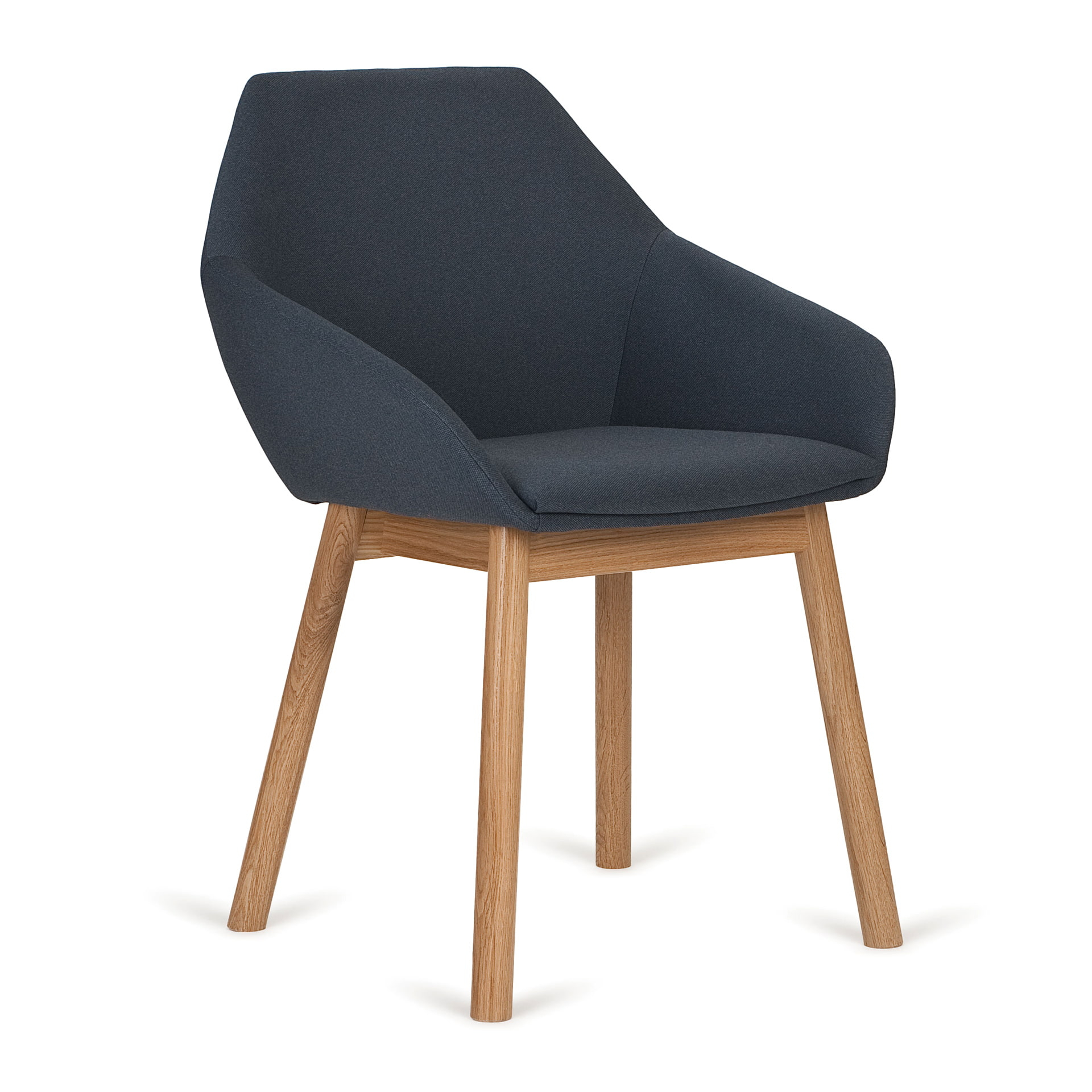 Upholstered wooden armchair