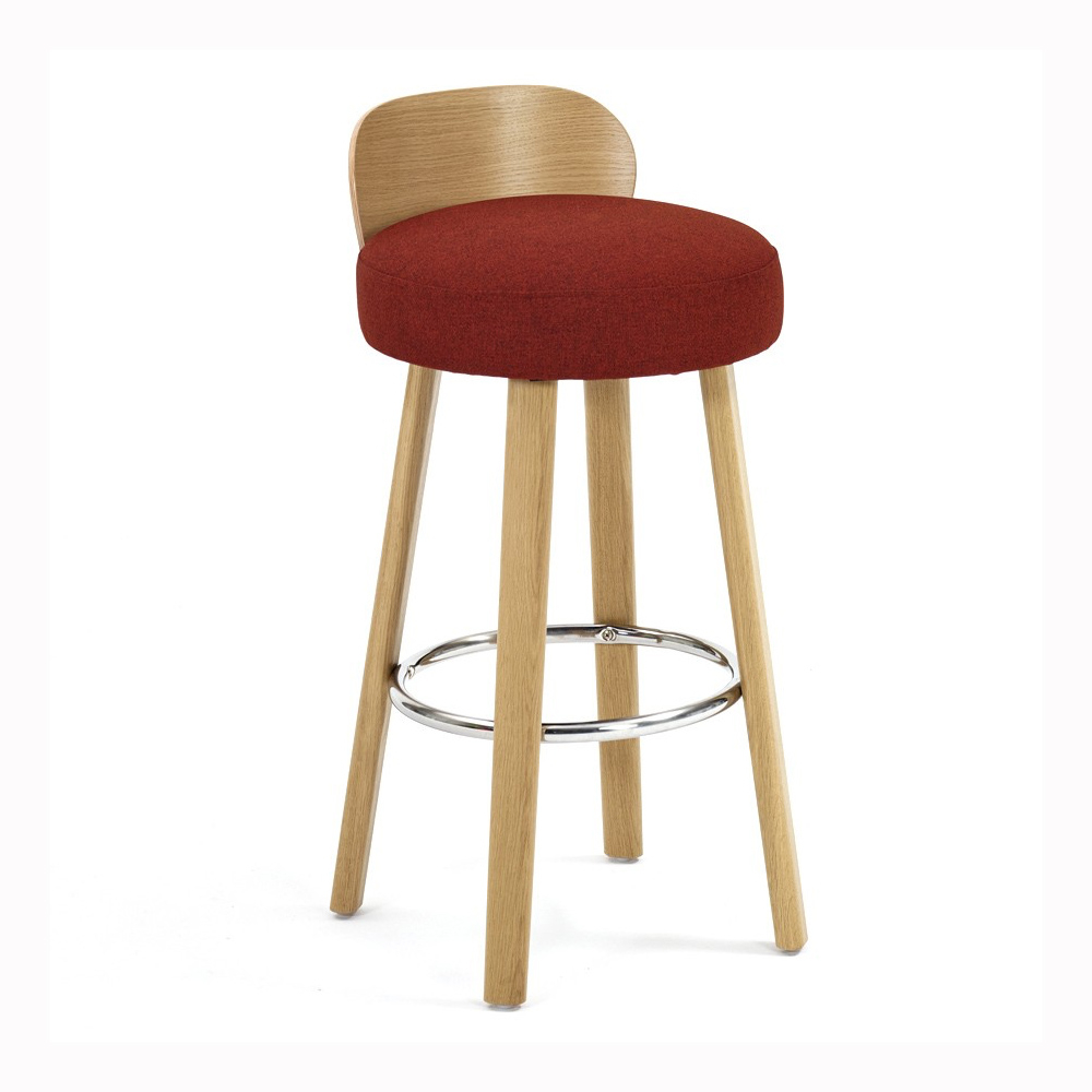 Upholstered bar stool with a round seat H-2220 K2