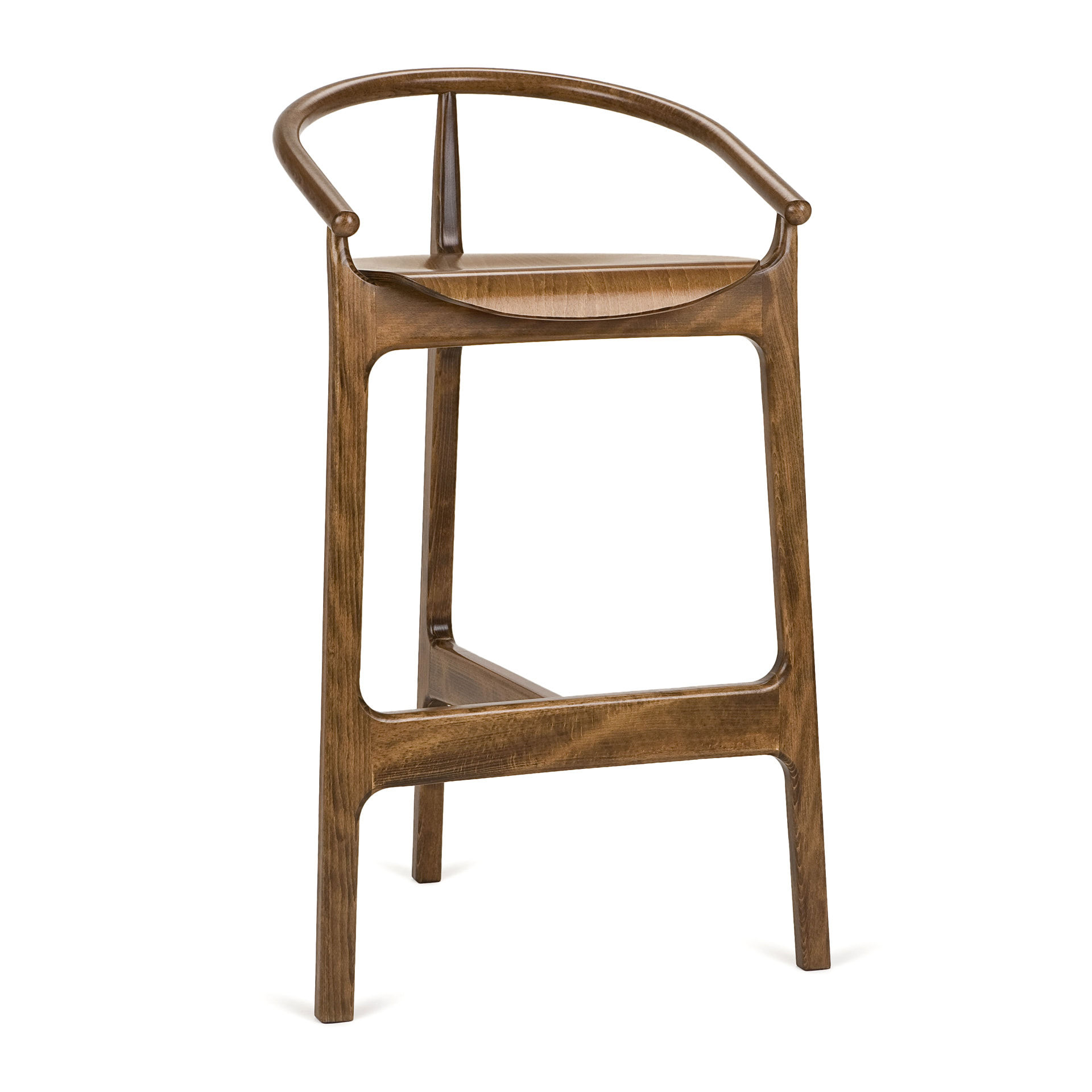 Wooden bar stool with three legs H-2940 EVO