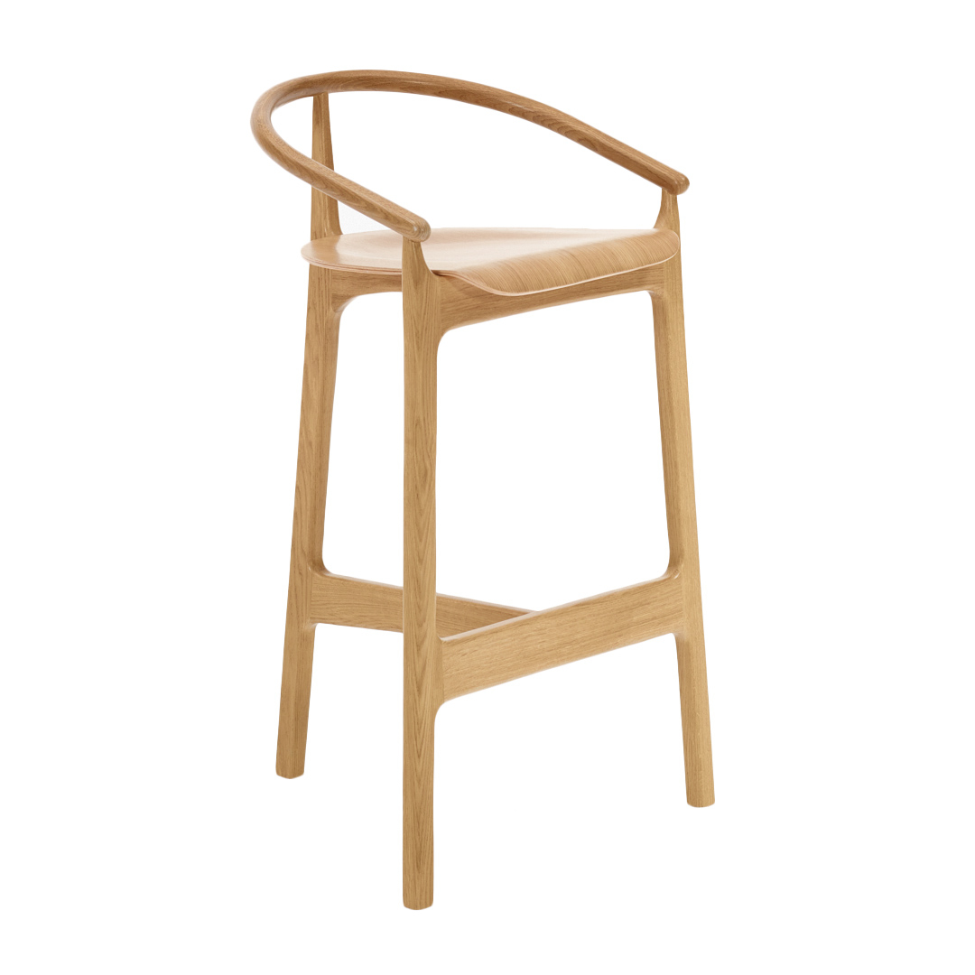 Wooden bar stool with three legs H-2940 EVO