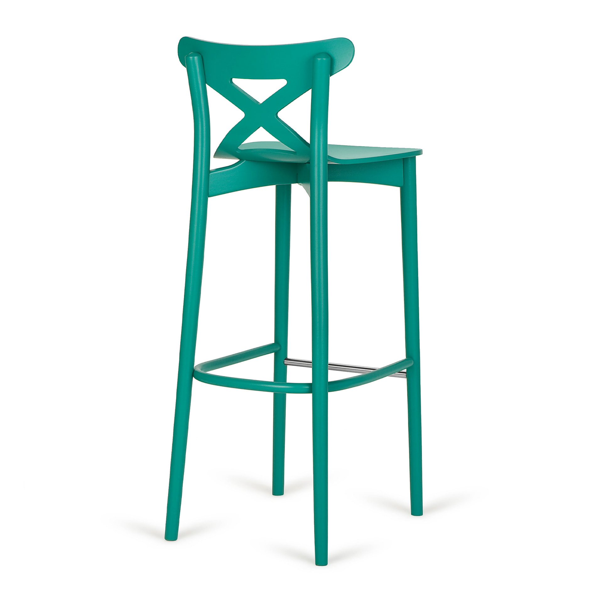 Wooden cross back bar stool with plywood or upholstered seat H-4313 Corte