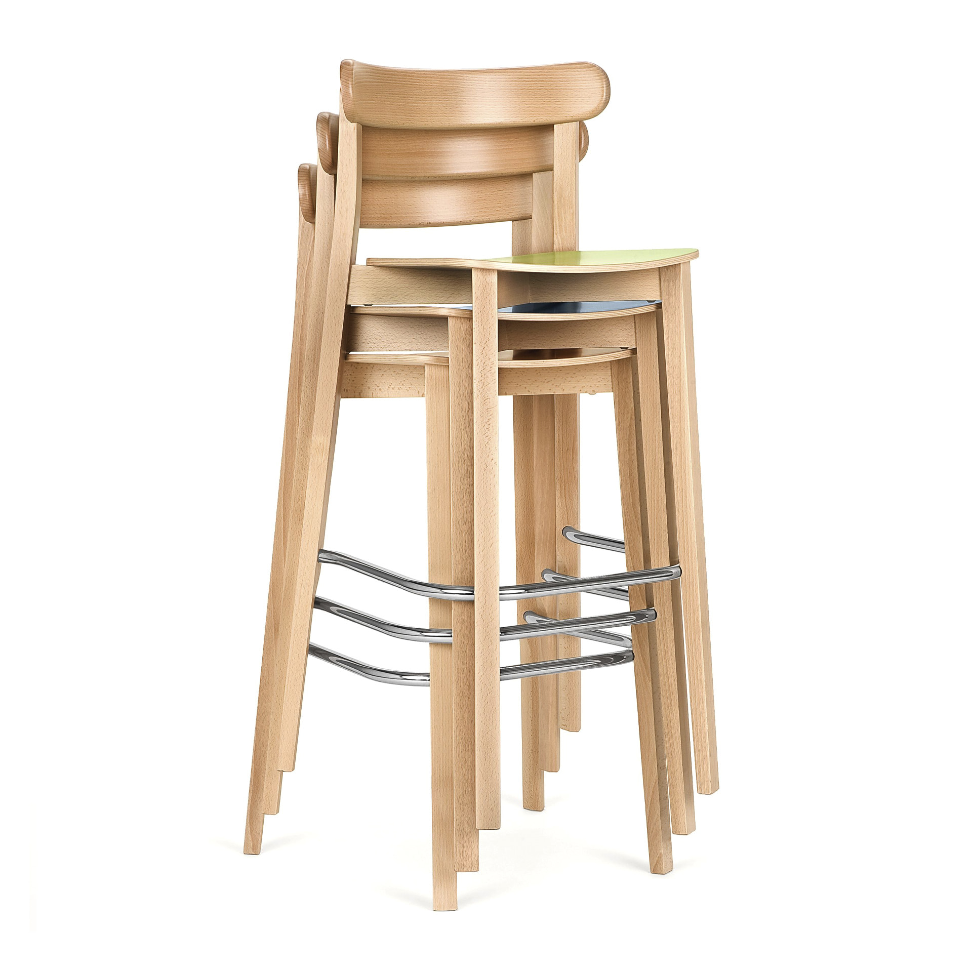Stackable bar stool in beech H-4420 Icho
