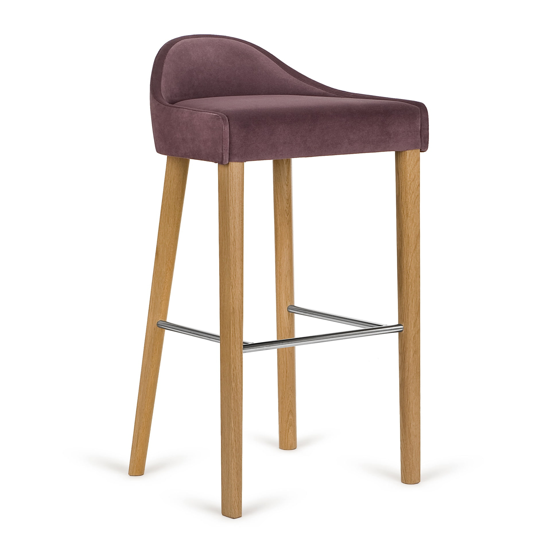Fully upholstered wooden bar stool
