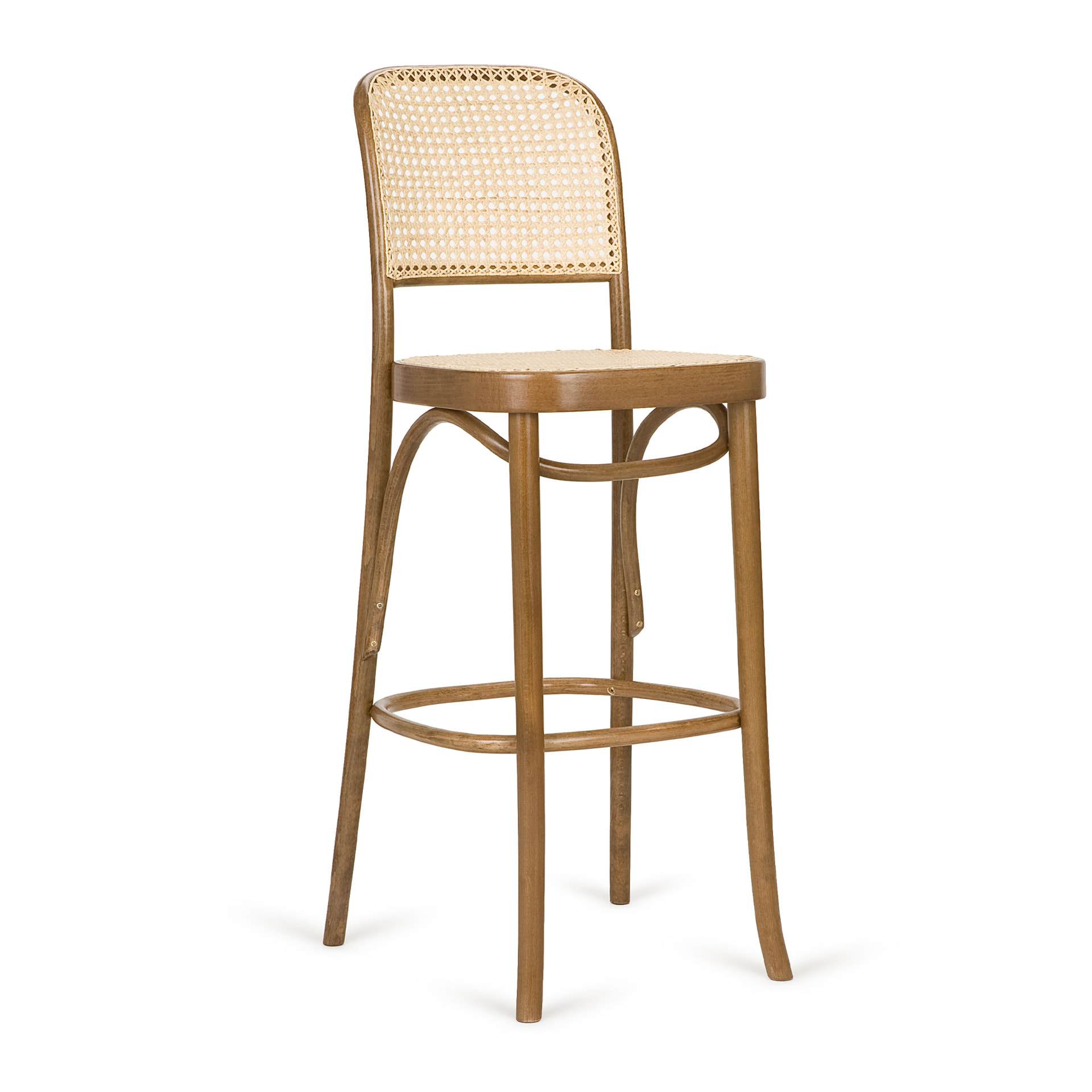Bentwood wicker bar stool