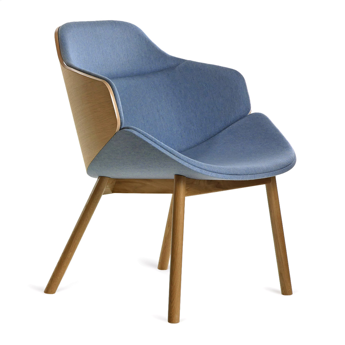 Upholstered wooden armchair M-Aria Lounge W