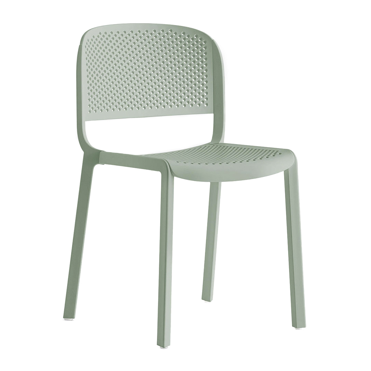 Silla apilable de plástico perforado