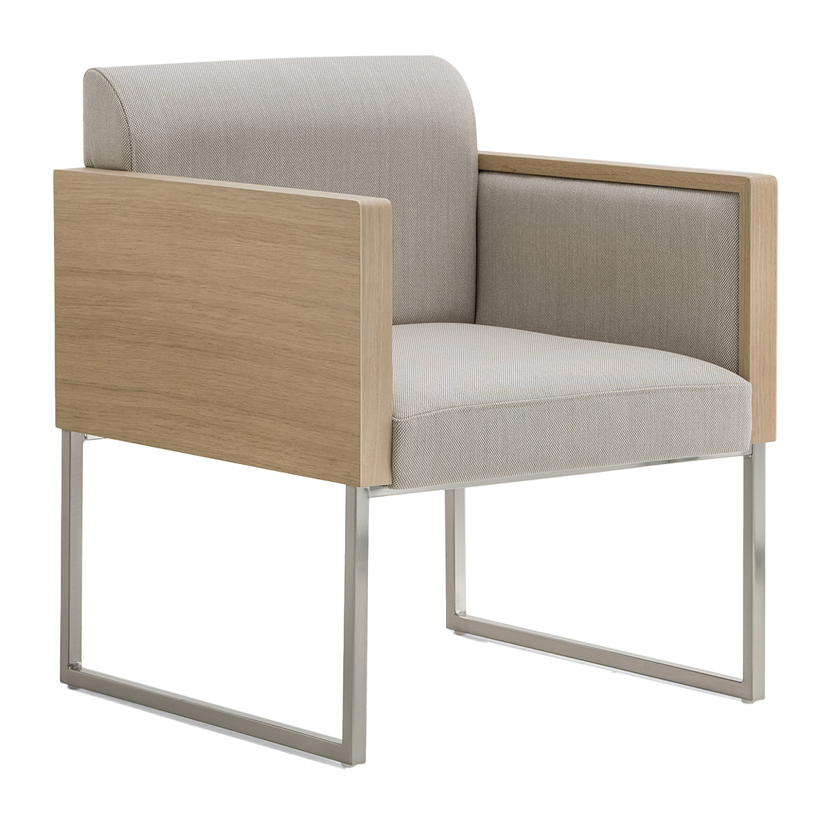 Upholstered lounge armchair