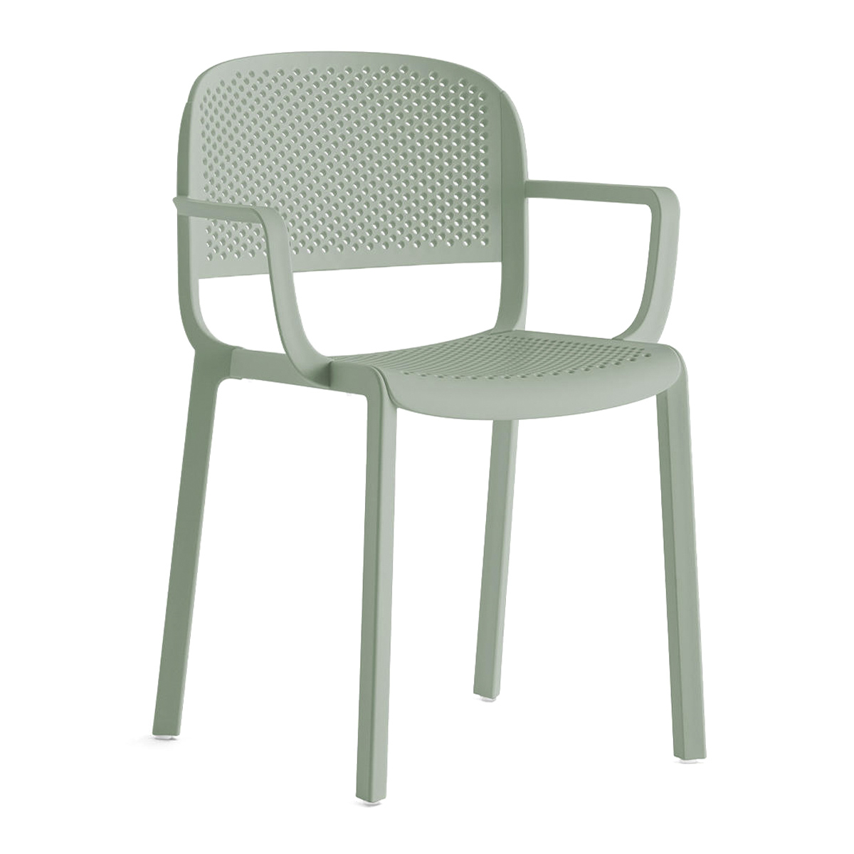 Perforated polypropylene chair with armrests B-Dome 266