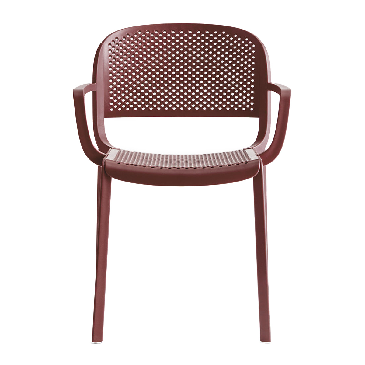 Perforated polypropylene chair with armrests B-Dome 266