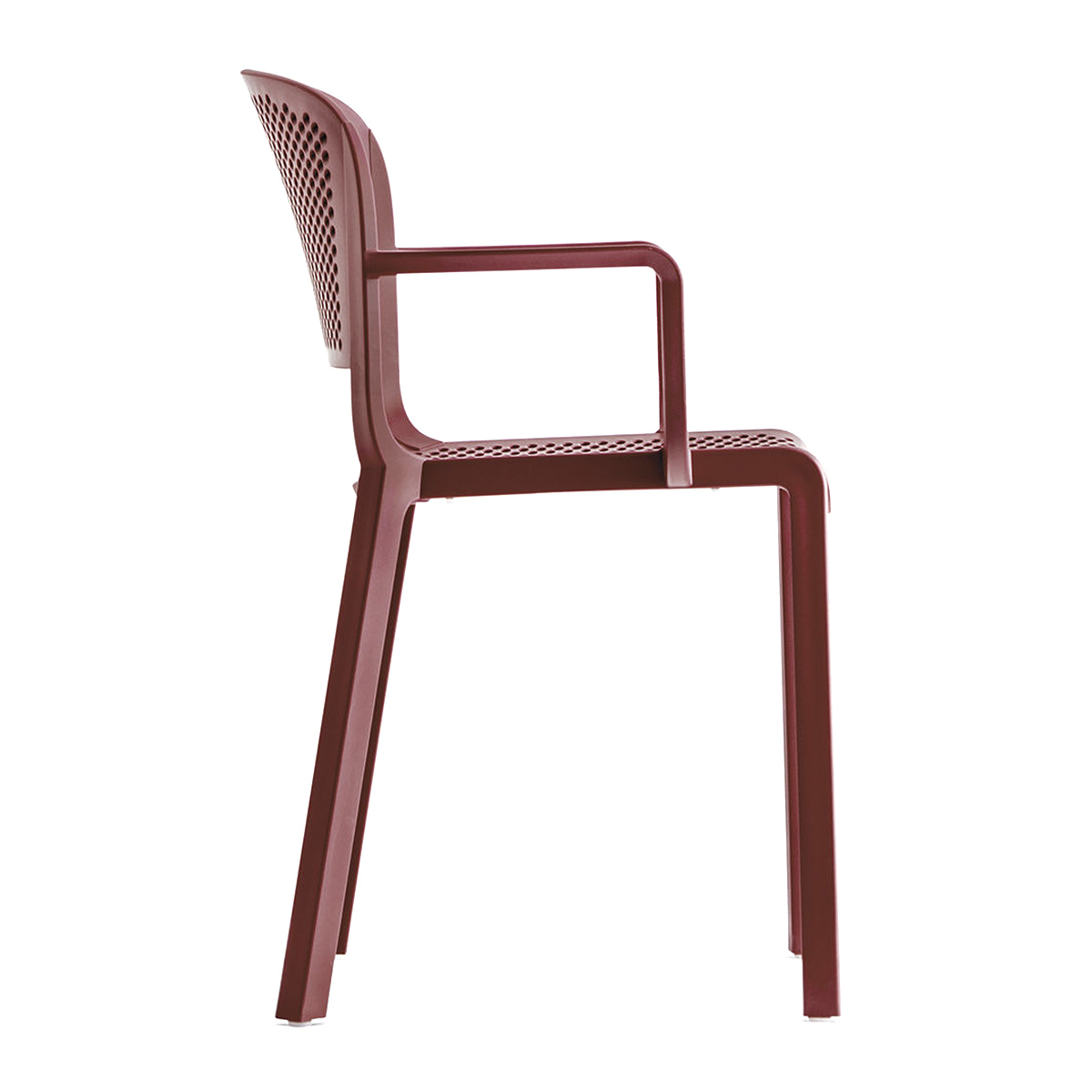 Perforated polypropylene chair with armrests B-Dome 266