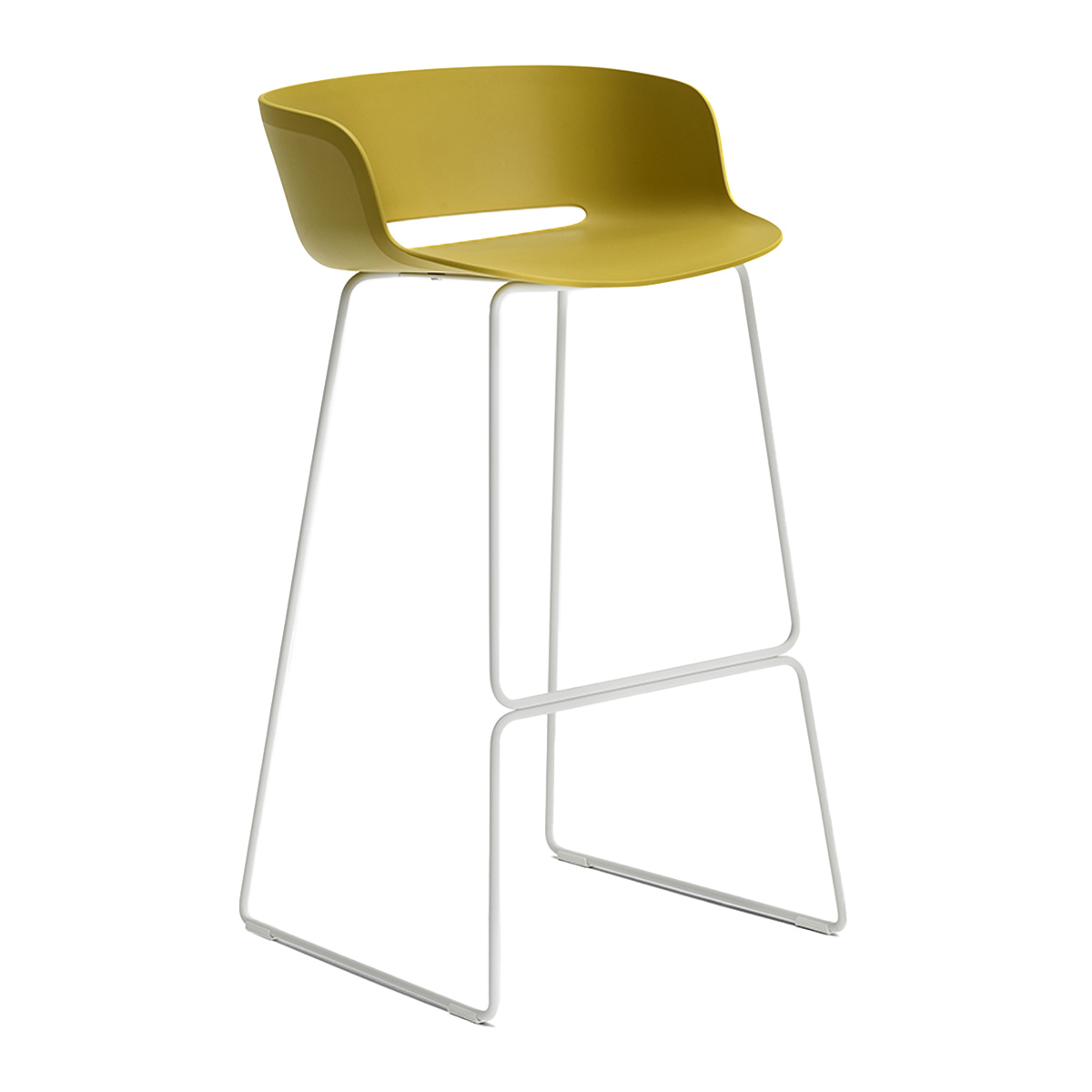 Polypropylene bar stool with steel sled base H-2748 Babila