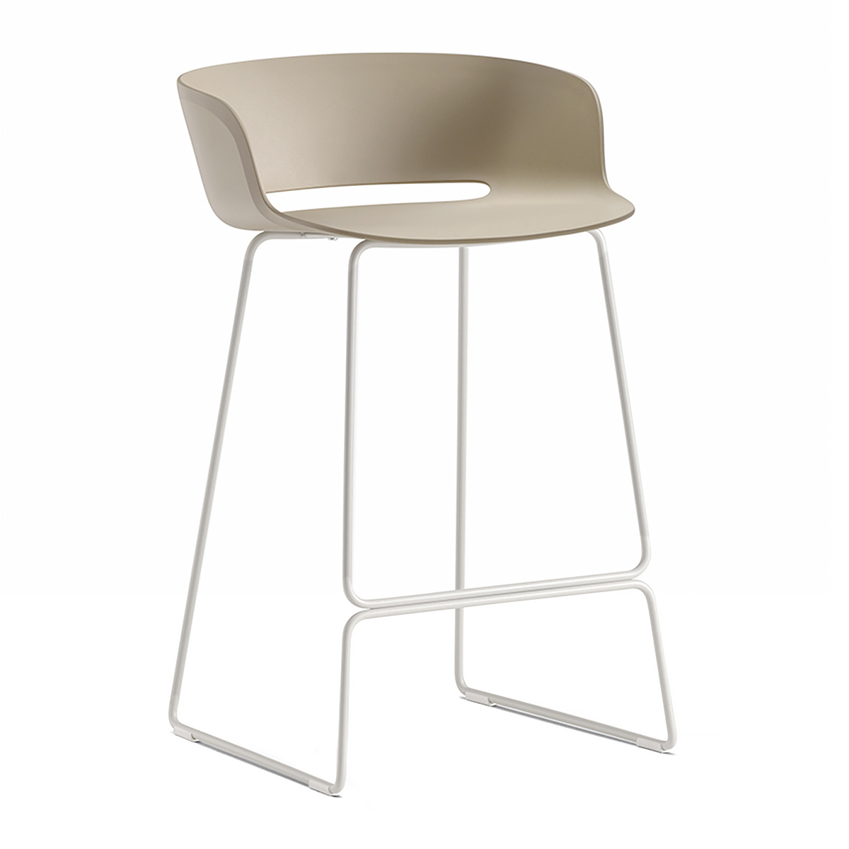 Plastic bar stool mini with metal sled base
