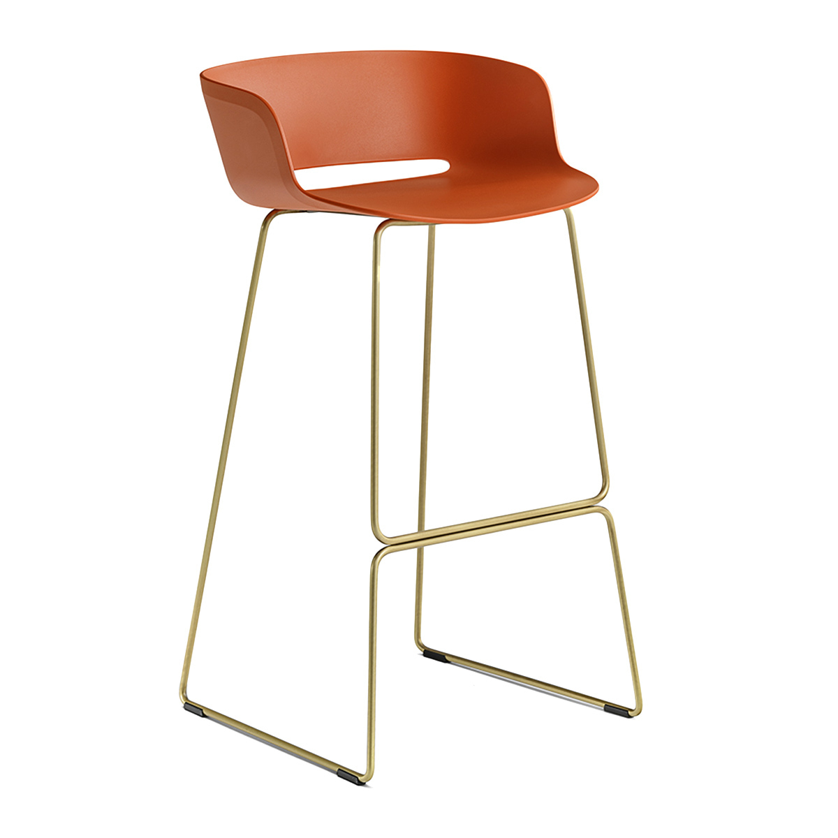 Polypropylene bar stool with steel sled base H-2748 Babila