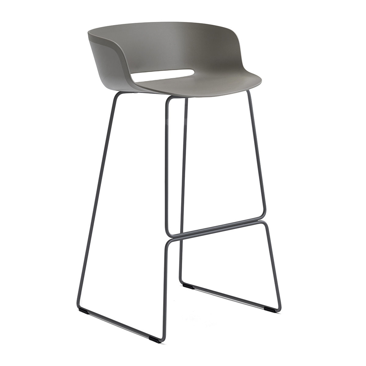 Polypropylene bar stool with steel sled base H-2748 Babila