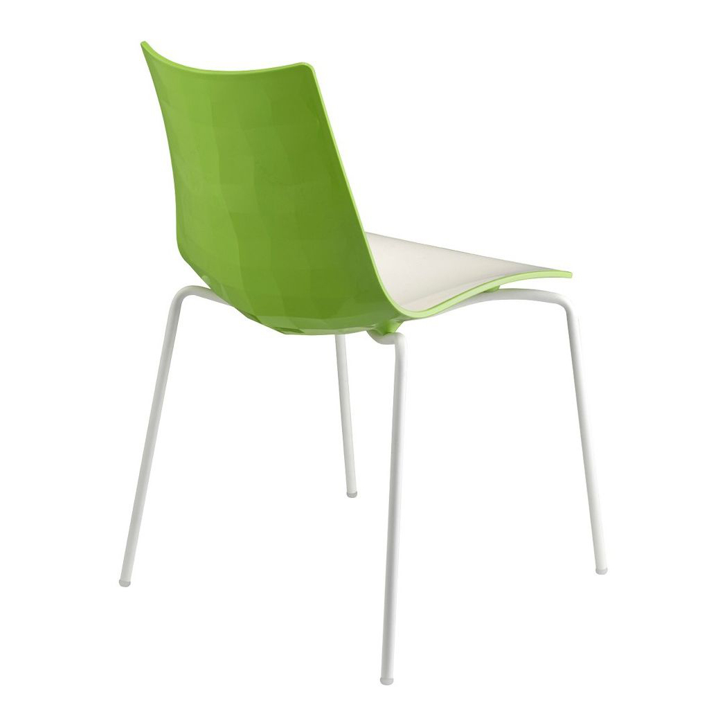 Chair with polymer shell and steel frame A-2272 Zebra Bicolore