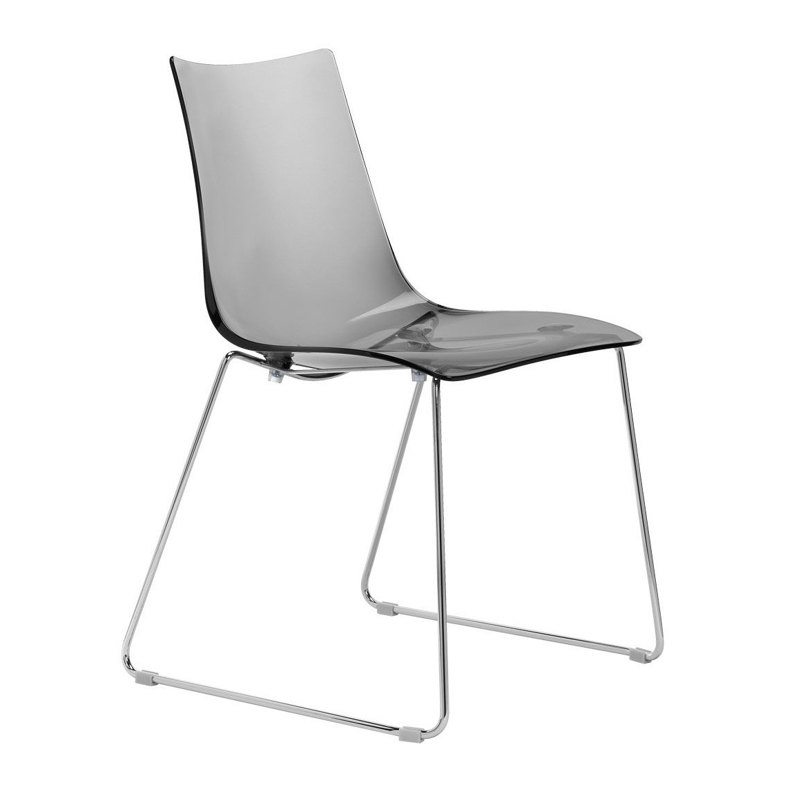 Plastic chair with metal skid base