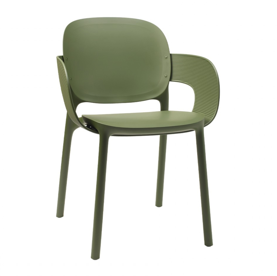 Stackable armchair made of technopolymer B-2382 HUG