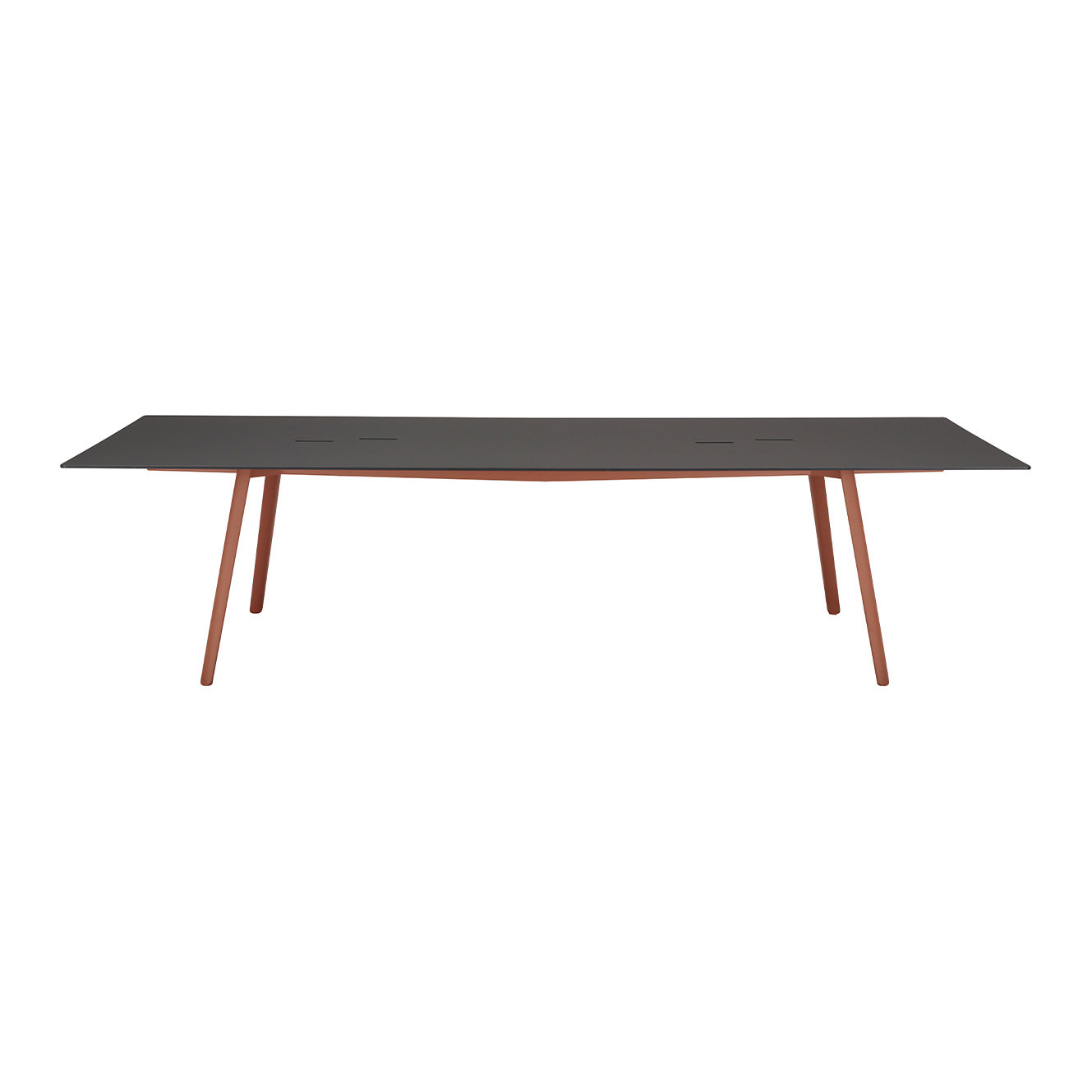 Die-cast aluminum office table with a rectangular 118x47" HPL top Squid 2432 OF