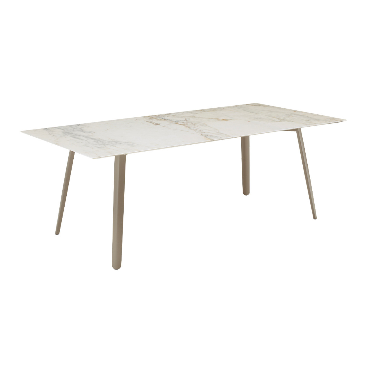Die-cast aluminum table with a rectangular 82x39" marble top Squid M 2433