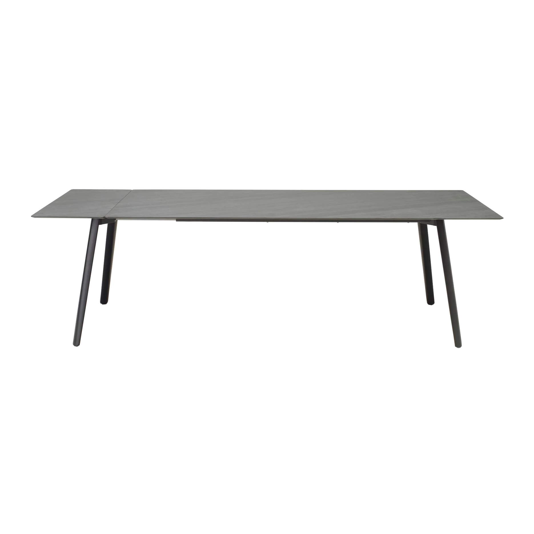 Die-cast aluminum extending table with a rectangular 82/98/114x39" HPL top Squid 2439