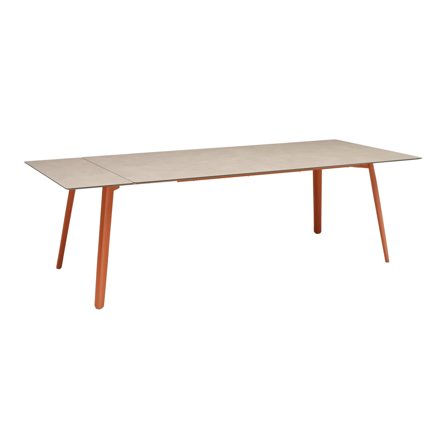 Die-cast aluminum extending table with a rectangular 82/98/114x39" HPL top Squid 2439
