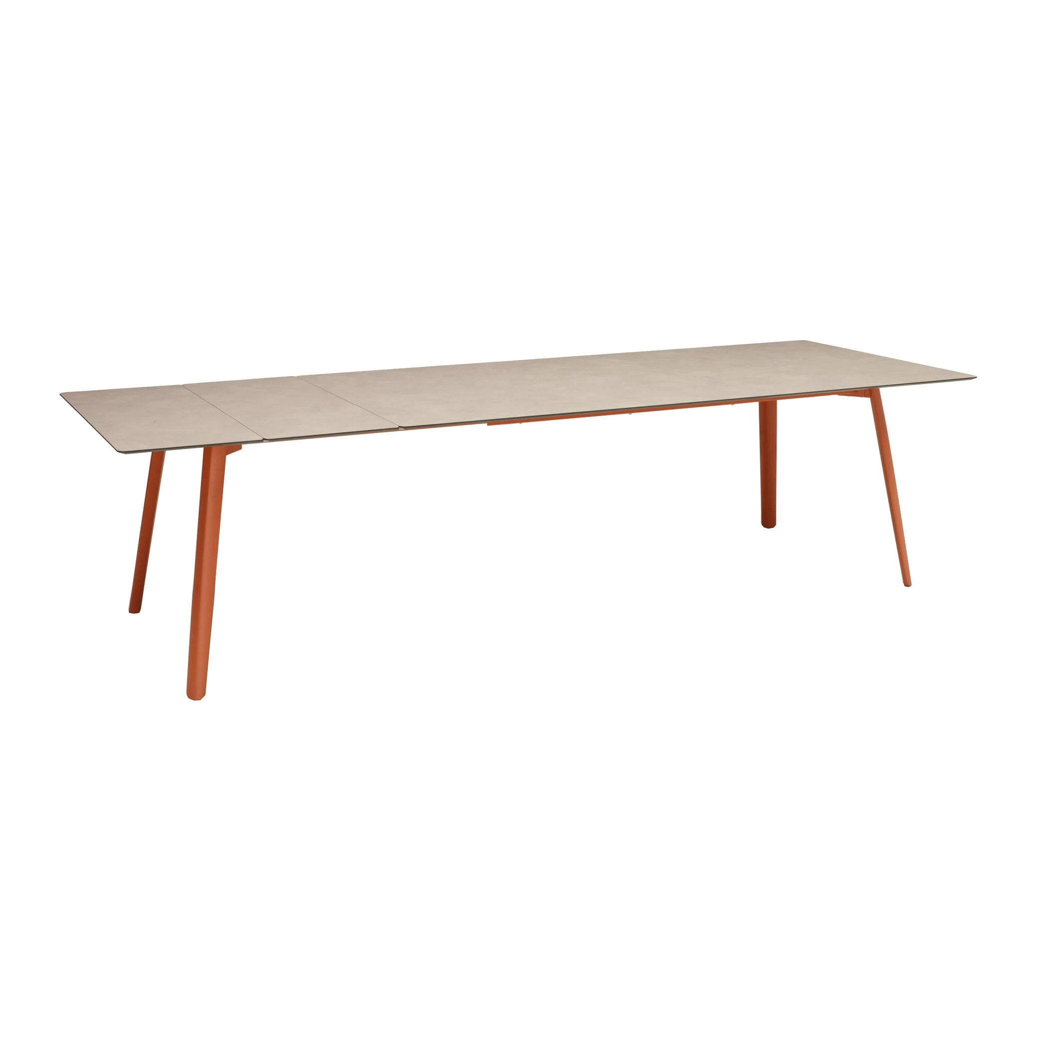 Die-cast aluminum extending table with a rectangular 82/98/114x39" HPL top Squid 2439